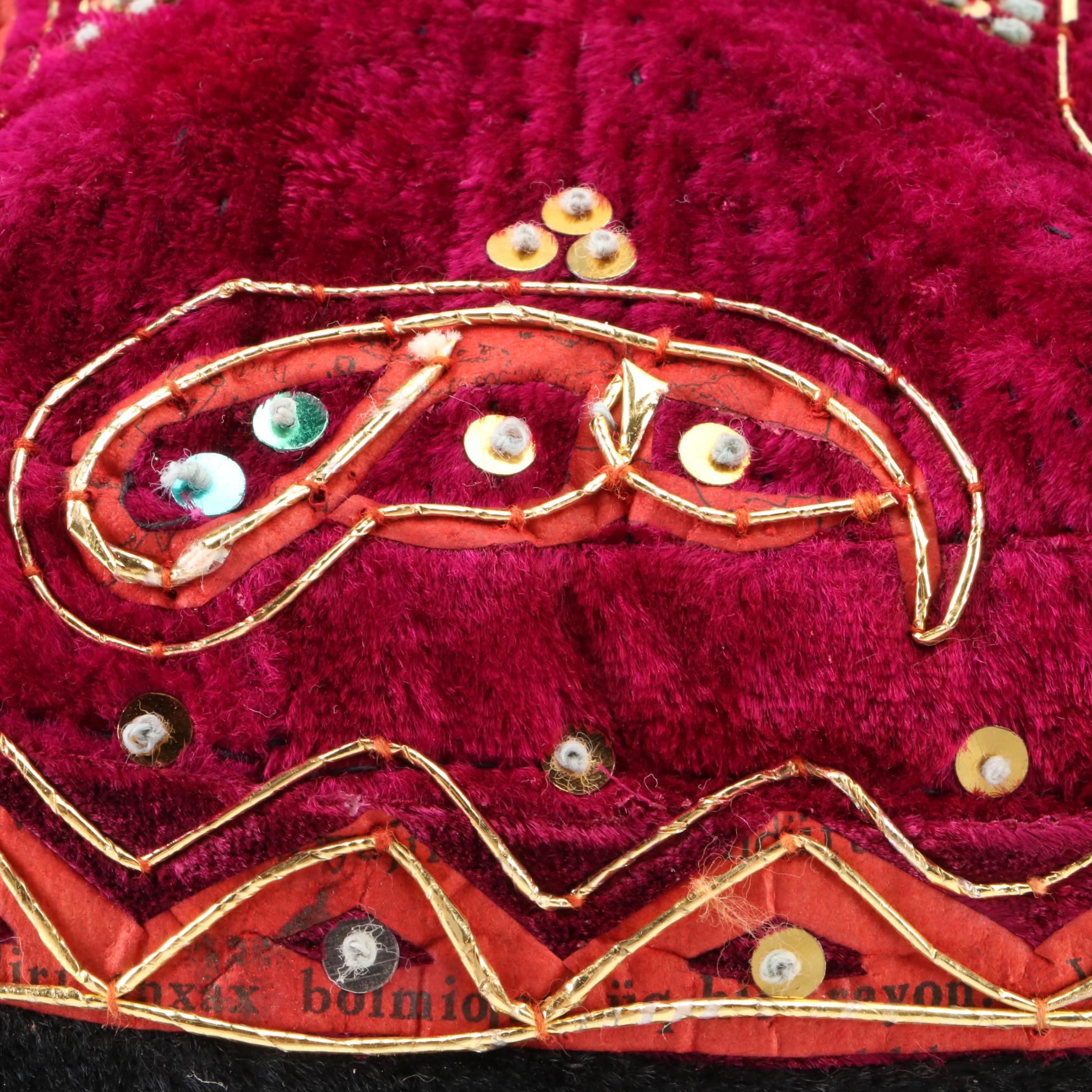 Handmade Central Asian Embroidered and Embellished Badam Doppa Hats