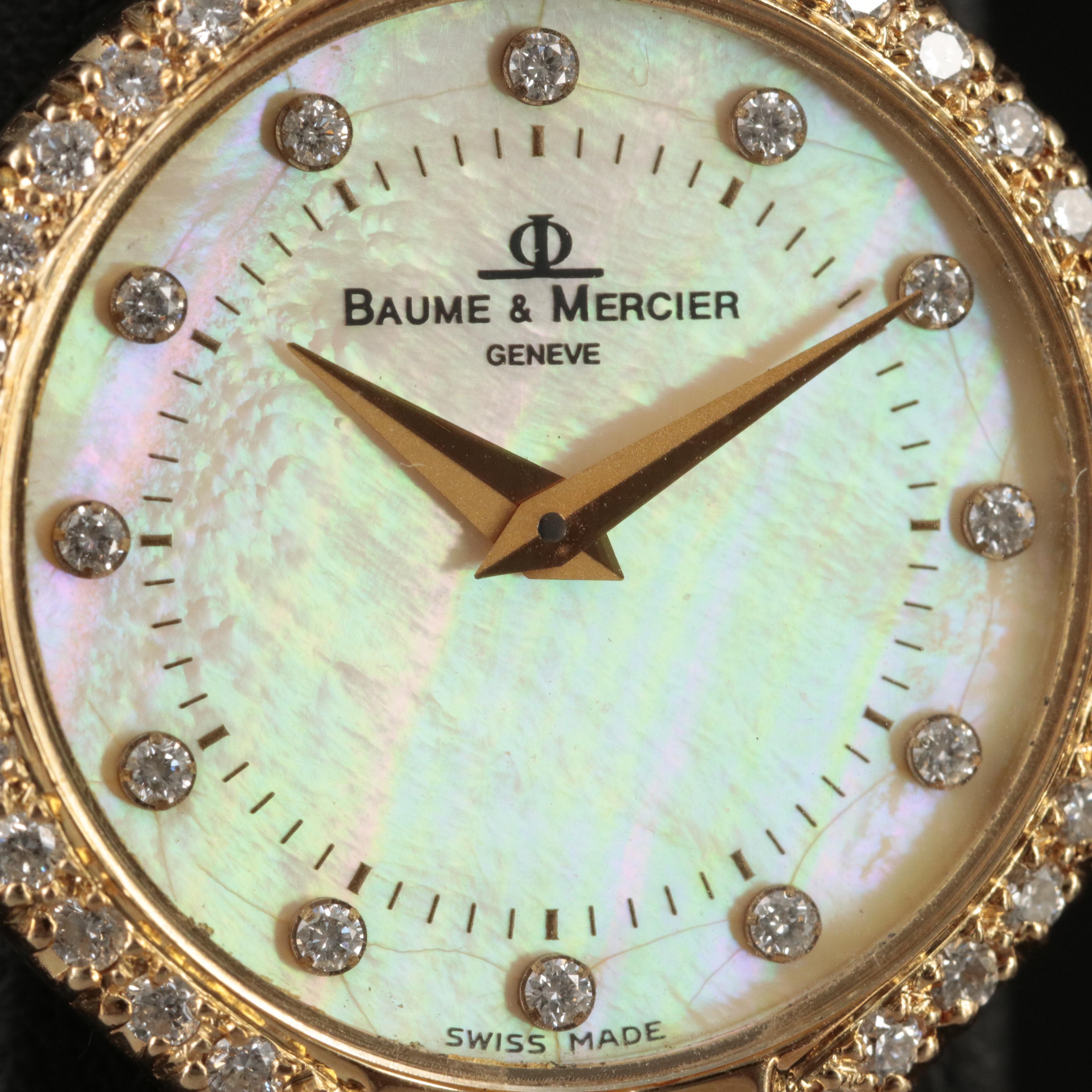 14K Baume & Mercier Mother of Pearl Diamond Watch