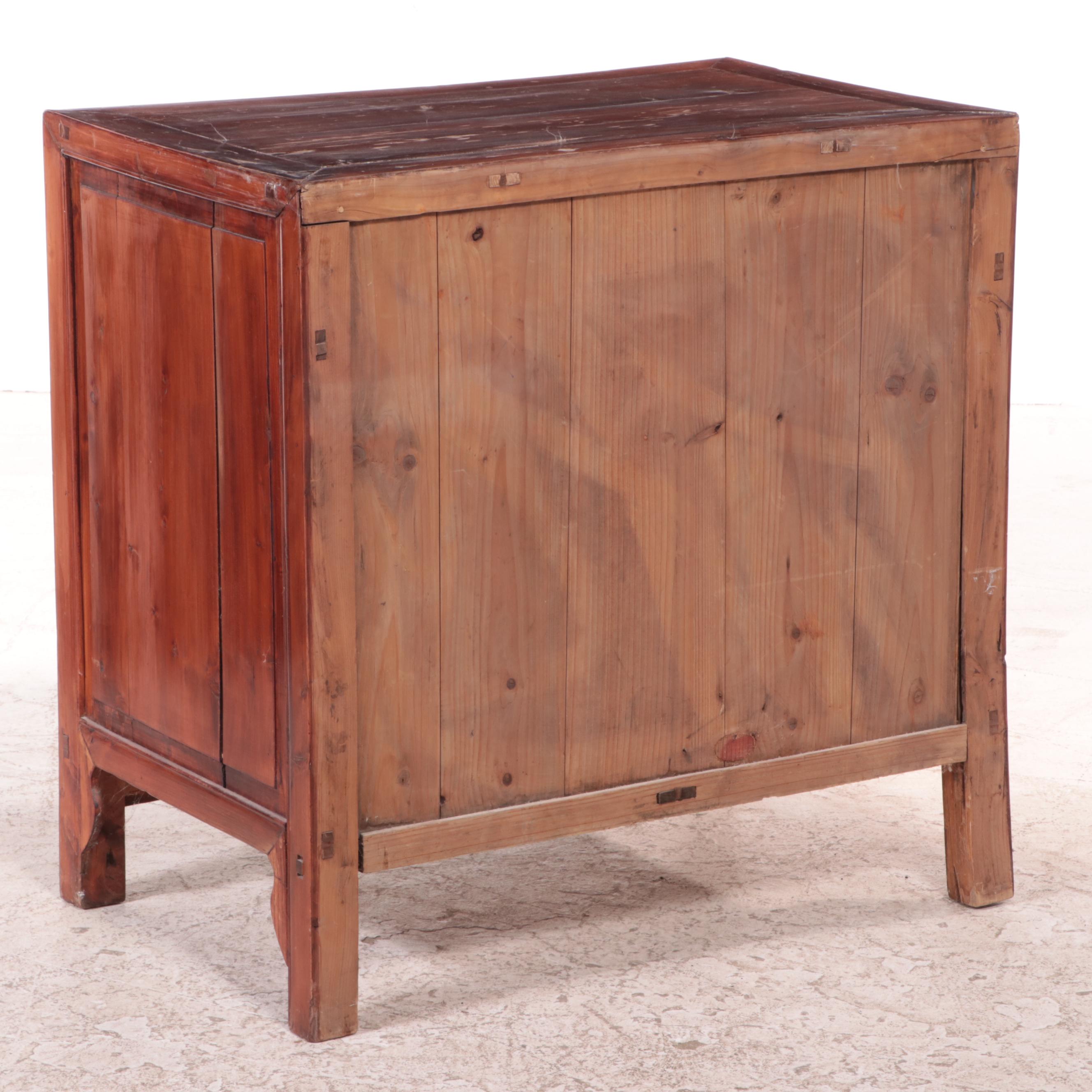 Chinese Hardwood Cabinet with Carved Details, Early to Mid-20th Century