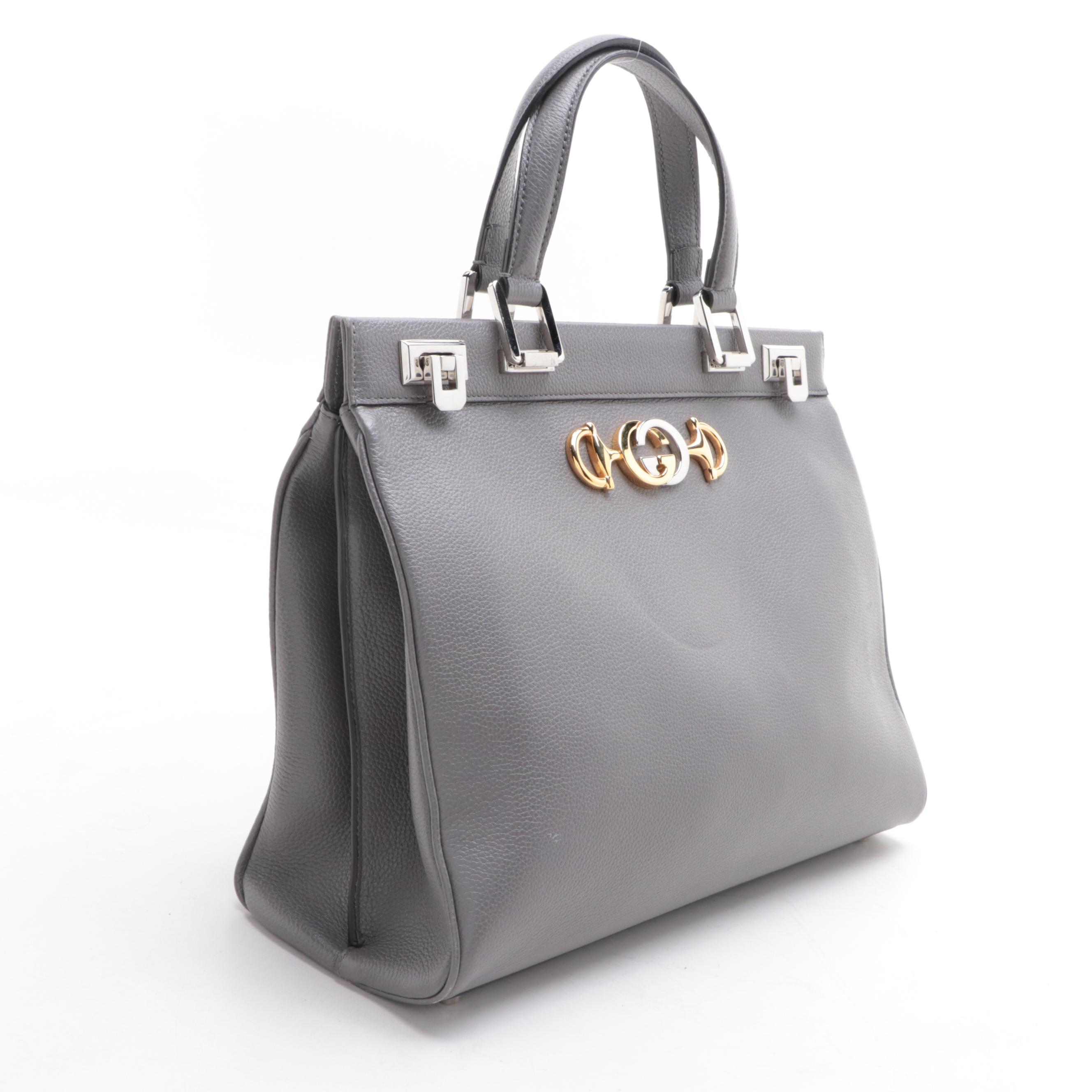 Gucci Zumi Top Handle Medium Bag in Grained Leather