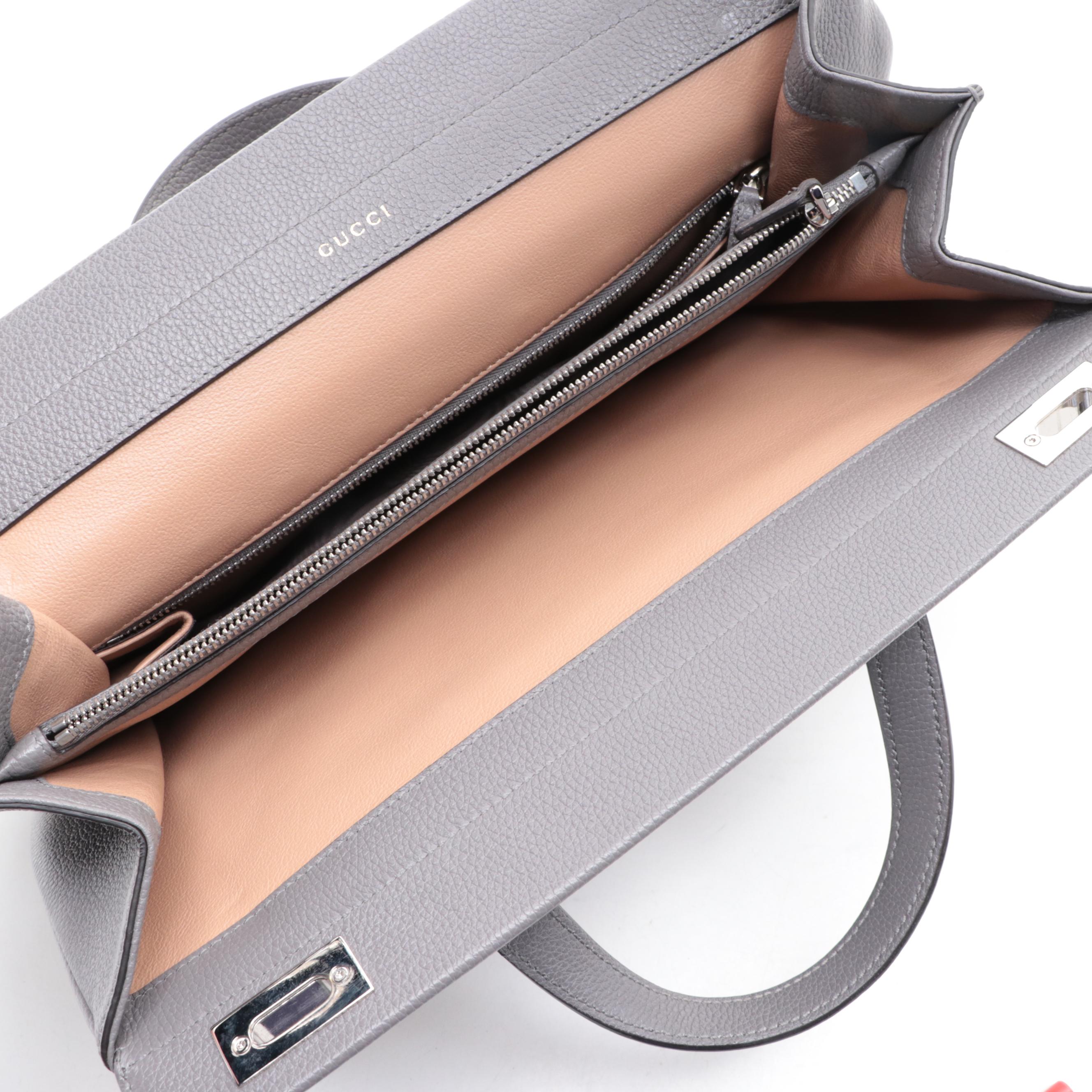 Gucci Zumi Top Handle Medium Bag in Grained Leather