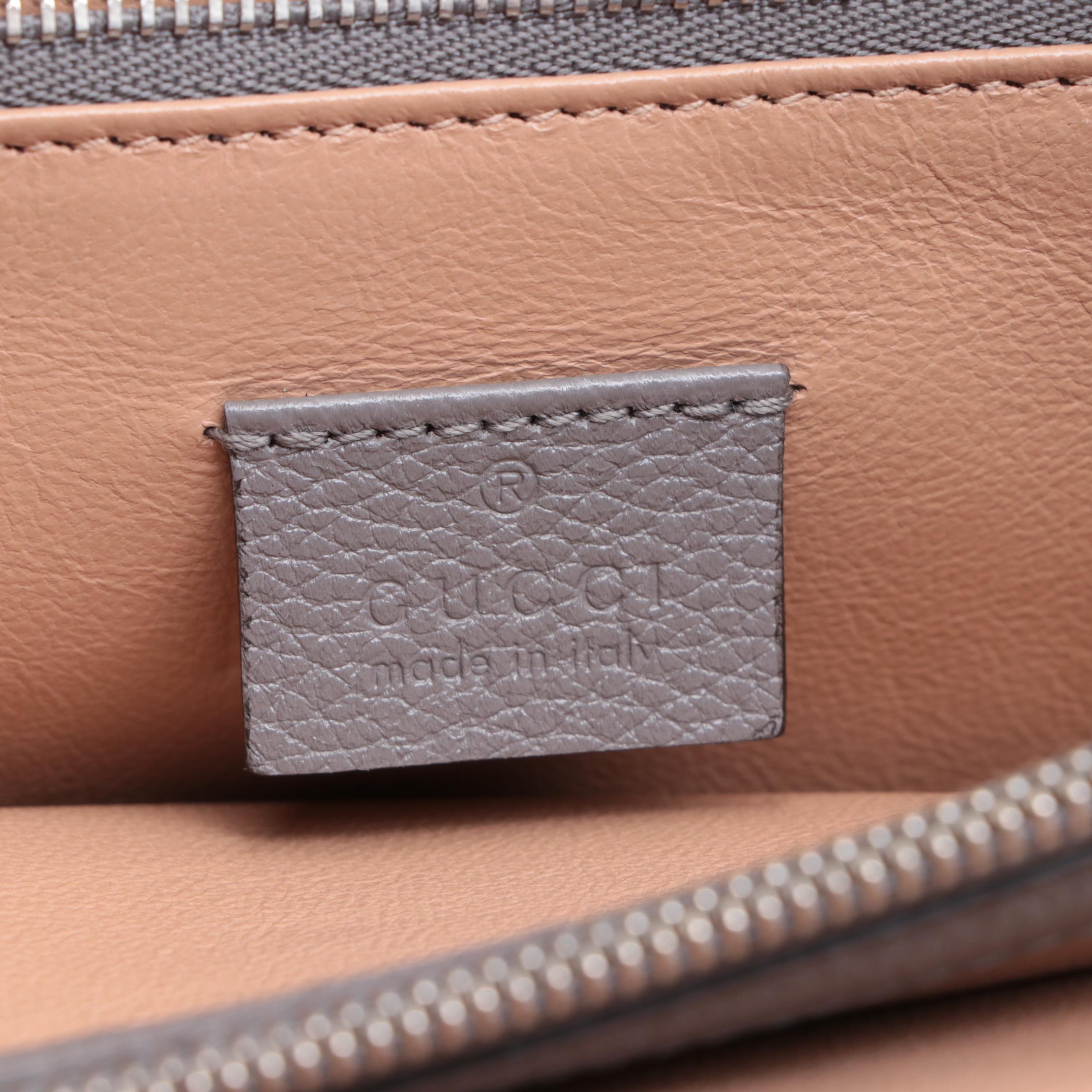 Gucci Zumi Top Handle Medium Bag in Grained Leather