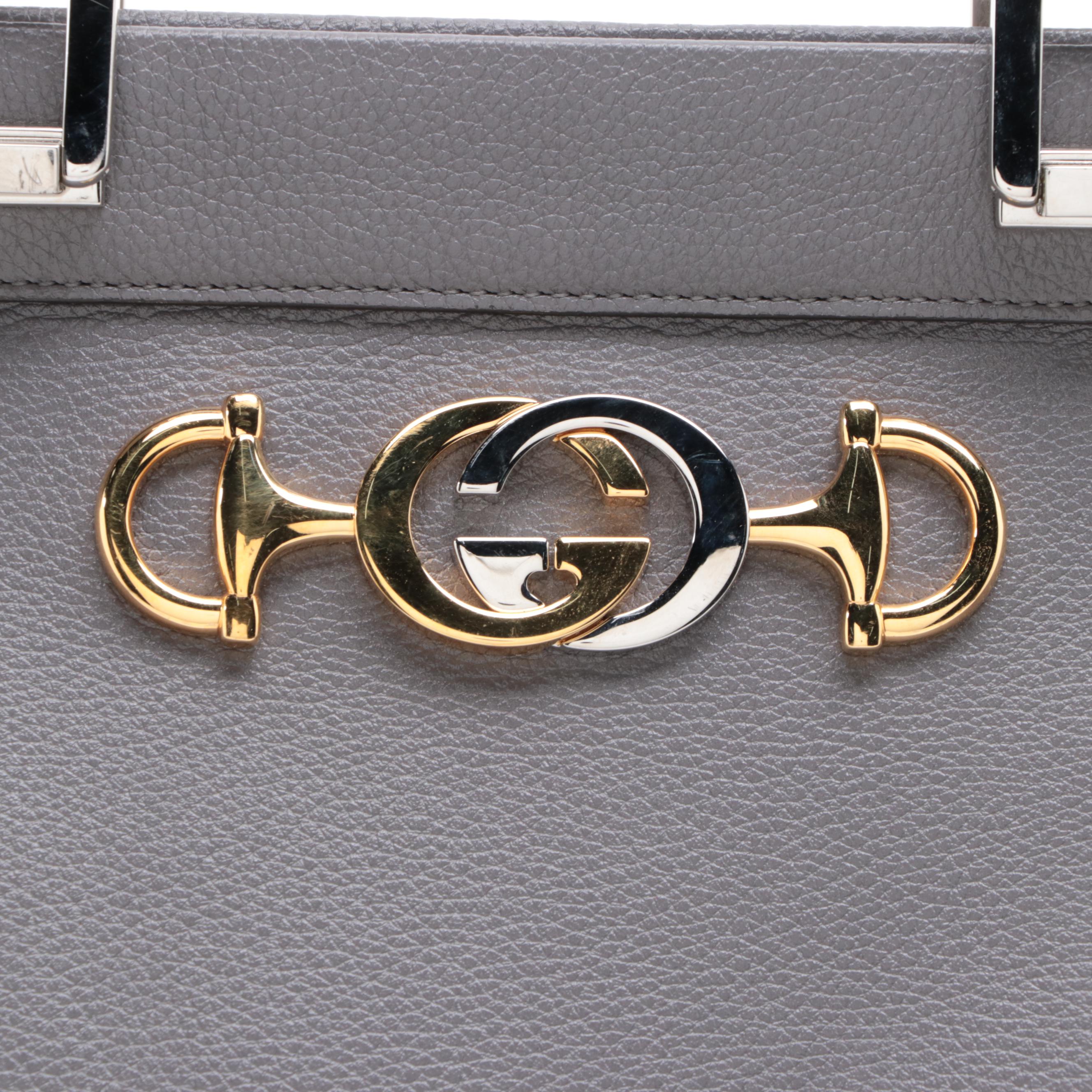 Gucci Zumi Top Handle Medium Bag in Grained Leather