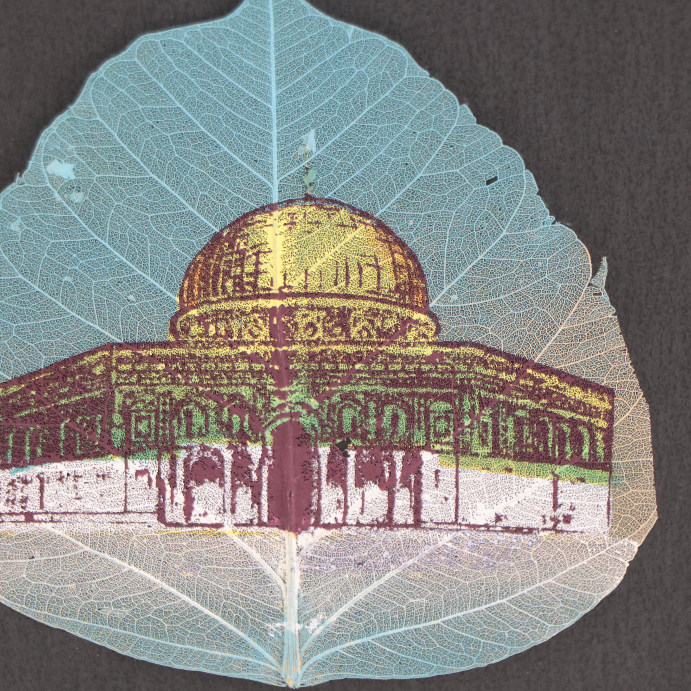 Indian Peepal Leaf Stencil Paintings of Figure and Architecture