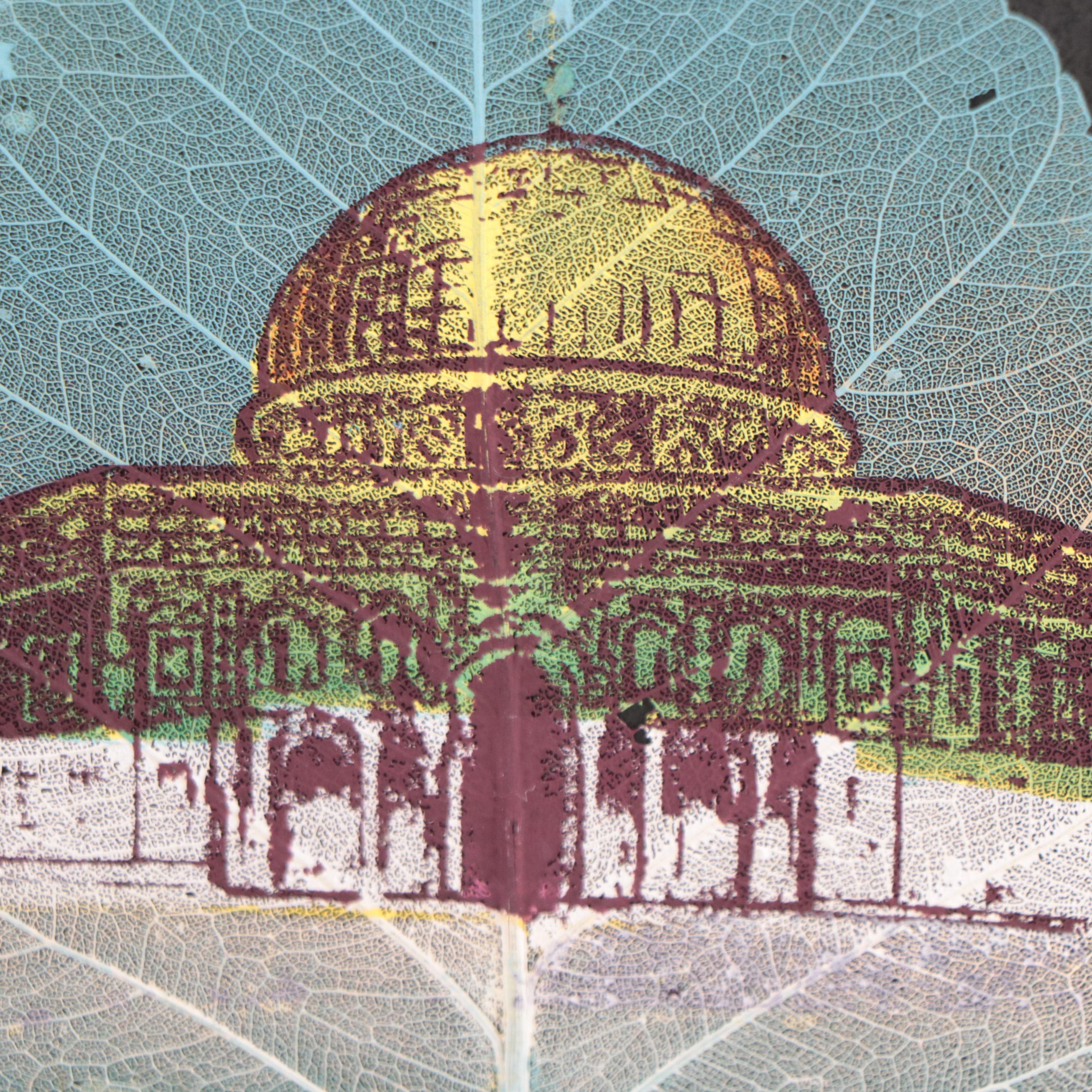 Indian Peepal Leaf Stencil Paintings of Figure and Architecture