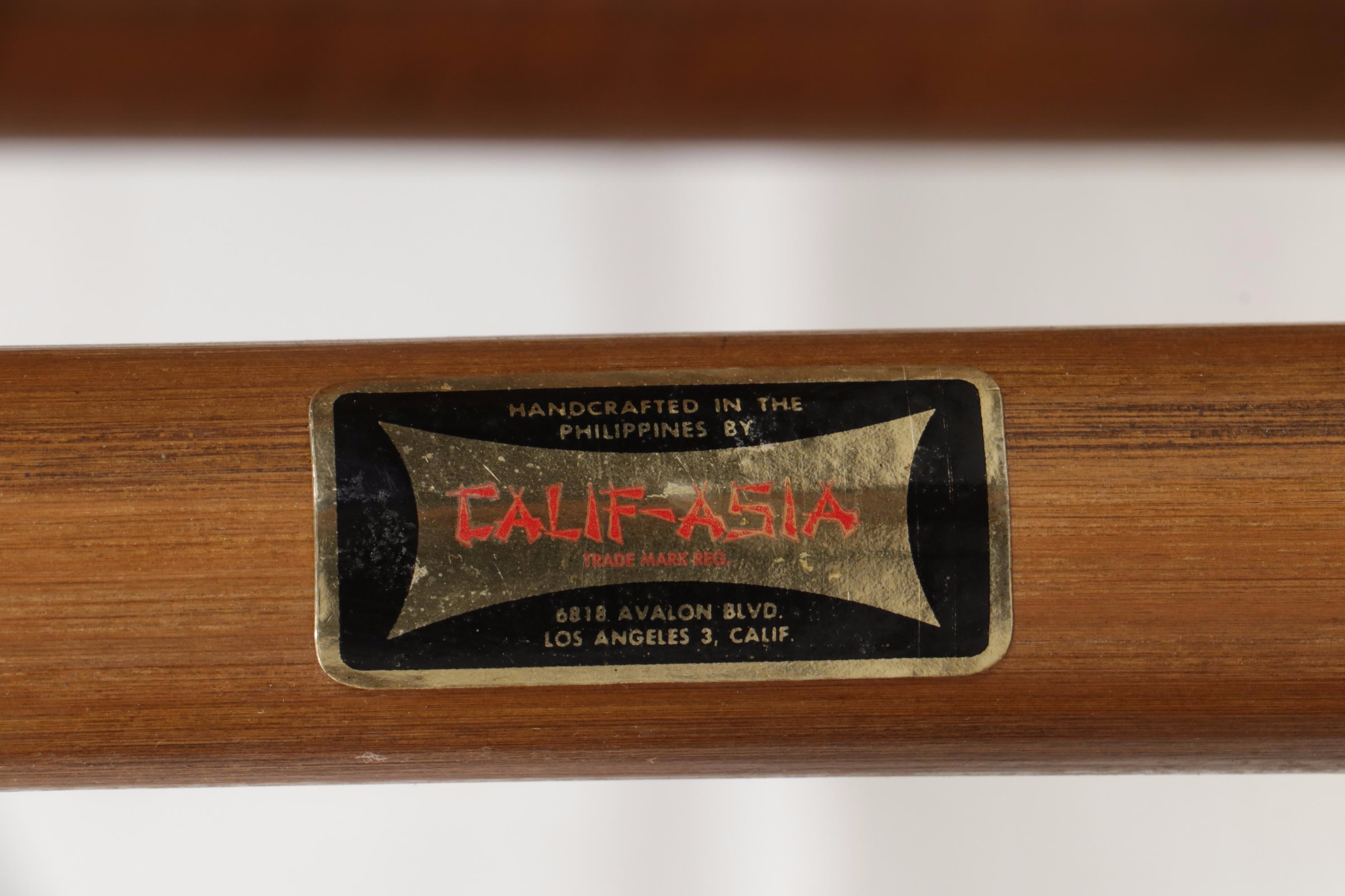 Calif-Asia Mid Century Modern Rattan Lounge Chair with Laminate-Top Coffee Table