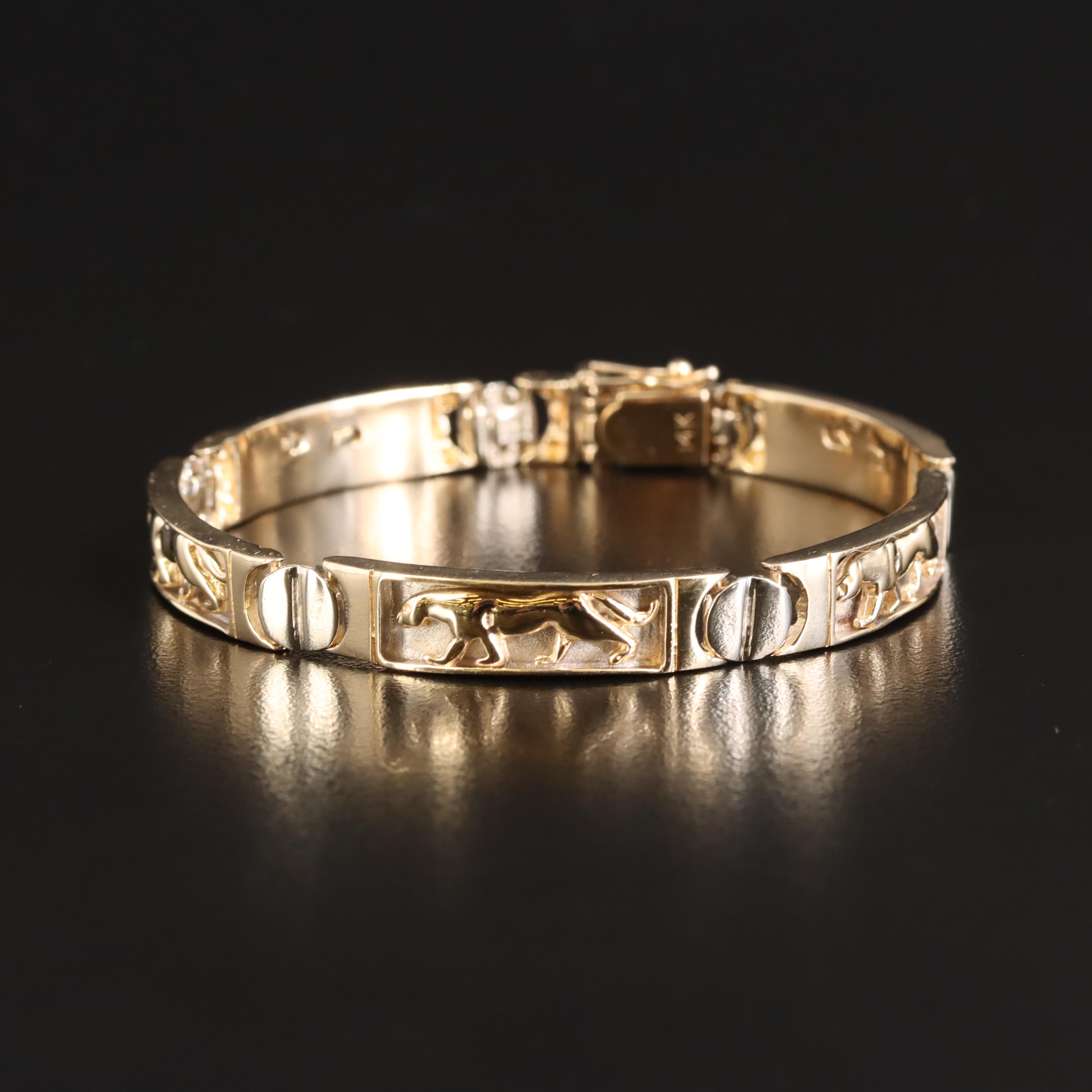 14K Cat Bracelet