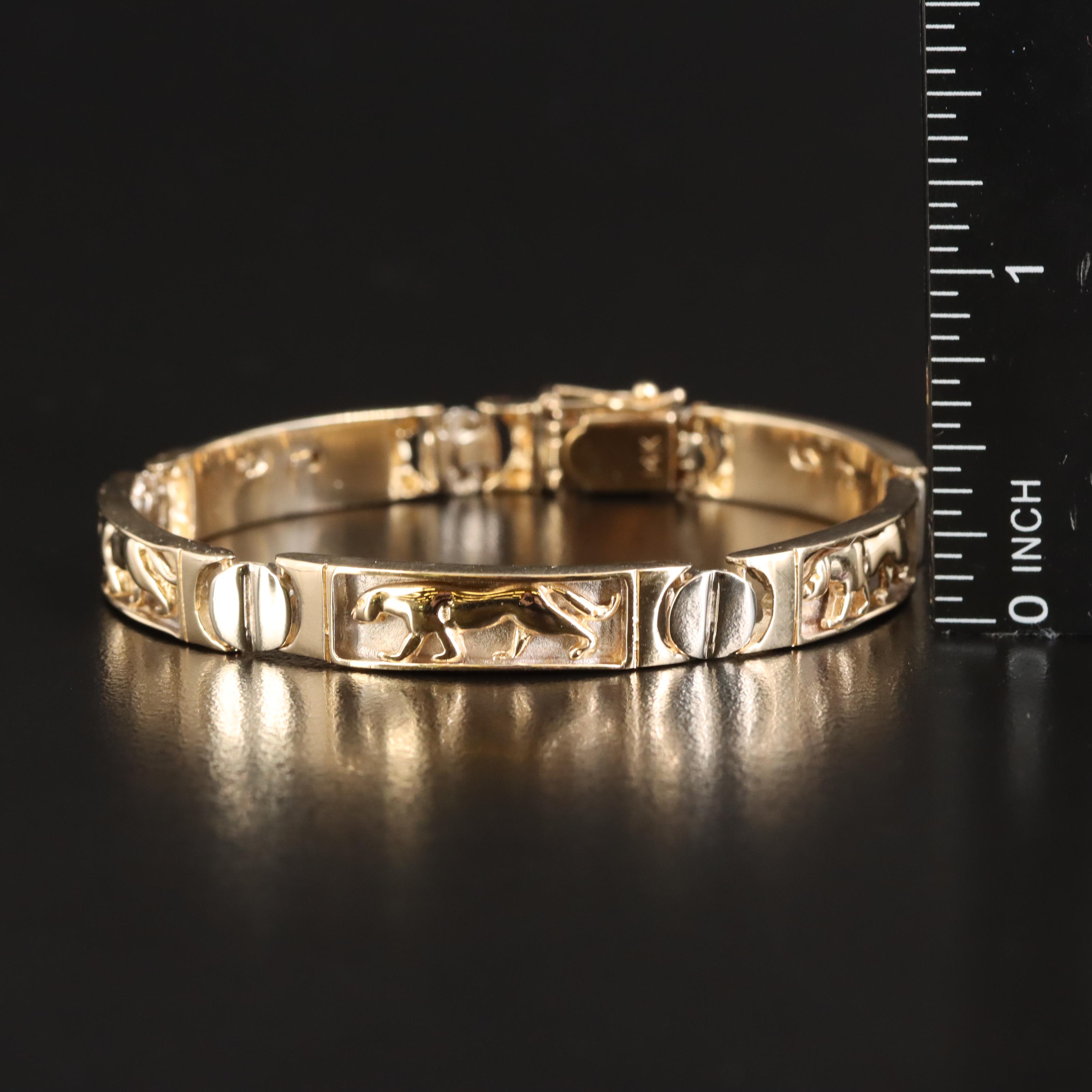 14K Cat Bracelet