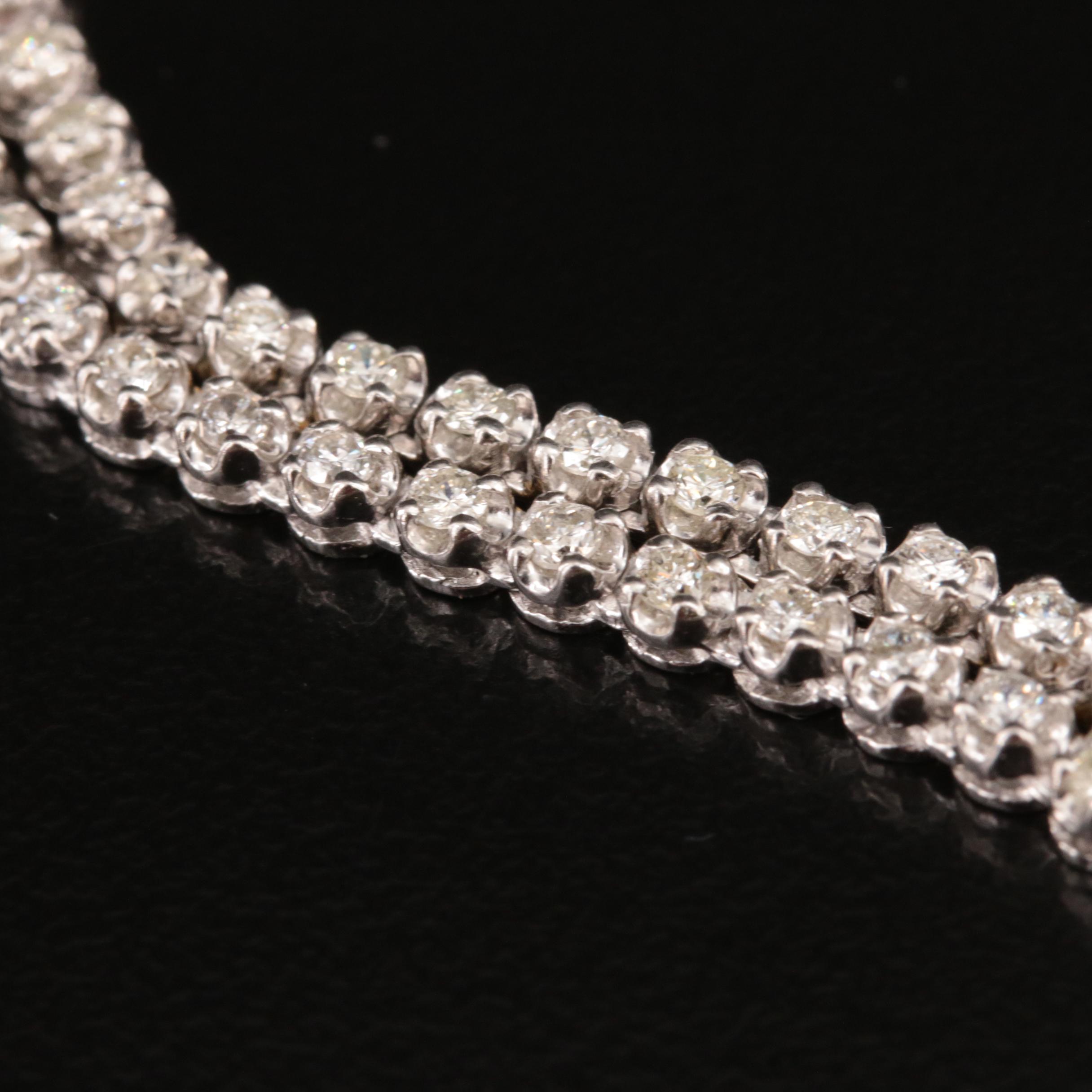 Platinum 3.95 CTW Diamond Graduated Rivière Necklace