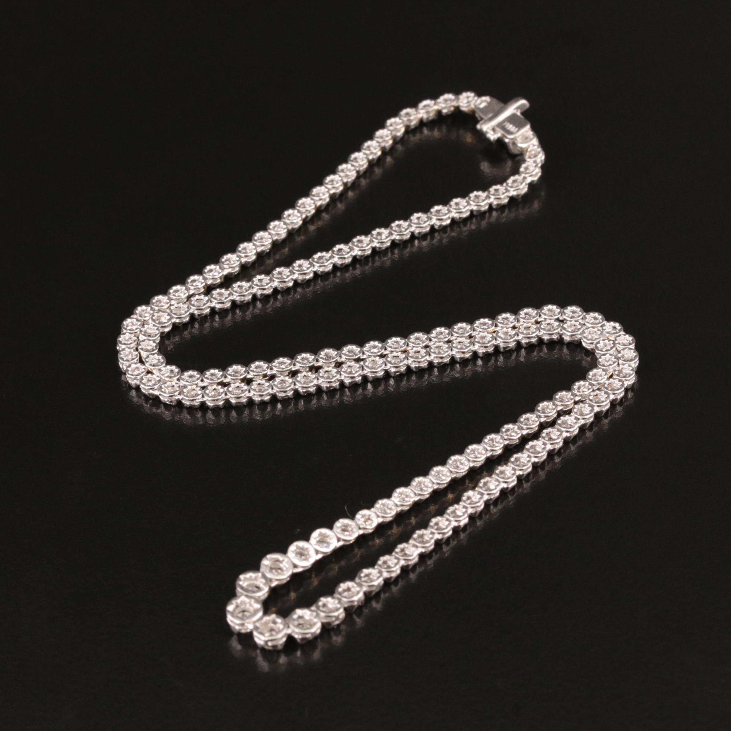 Platinum 3.95 CTW Diamond Graduated Rivière Necklace