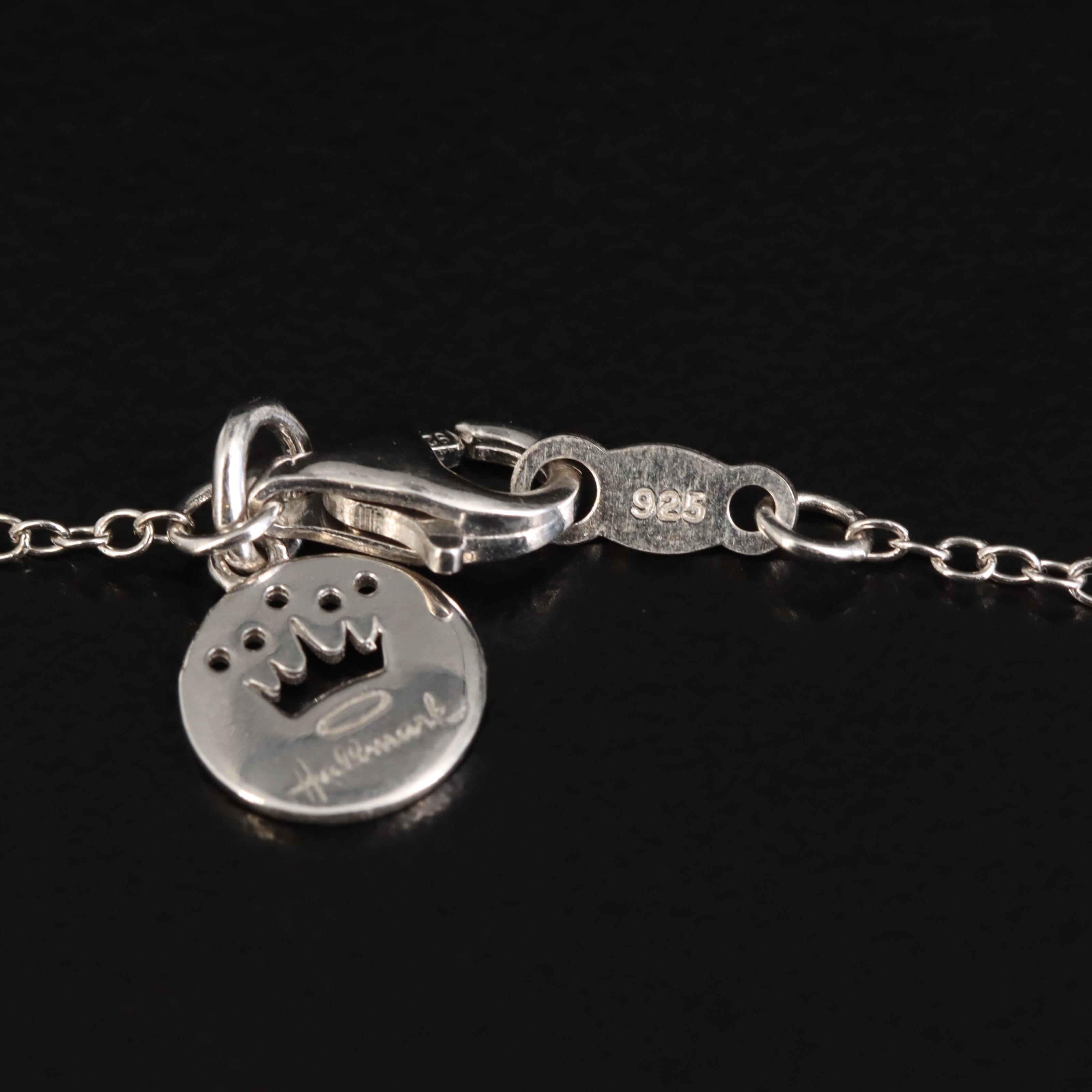 Sterling Diamond and Mother-of-Pearl Heart Pendant Necklace