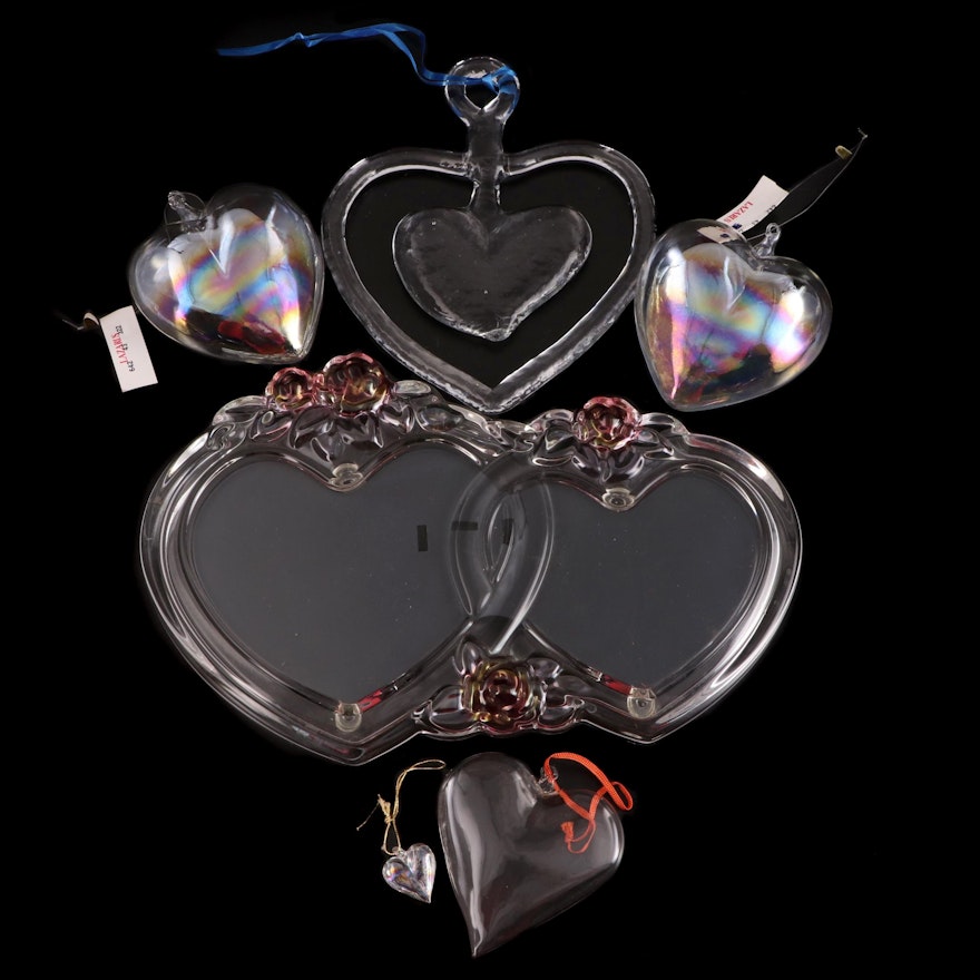 Silvestri Glass Heart Ornaments with Other Heart Sun Catcher and Picture Frame