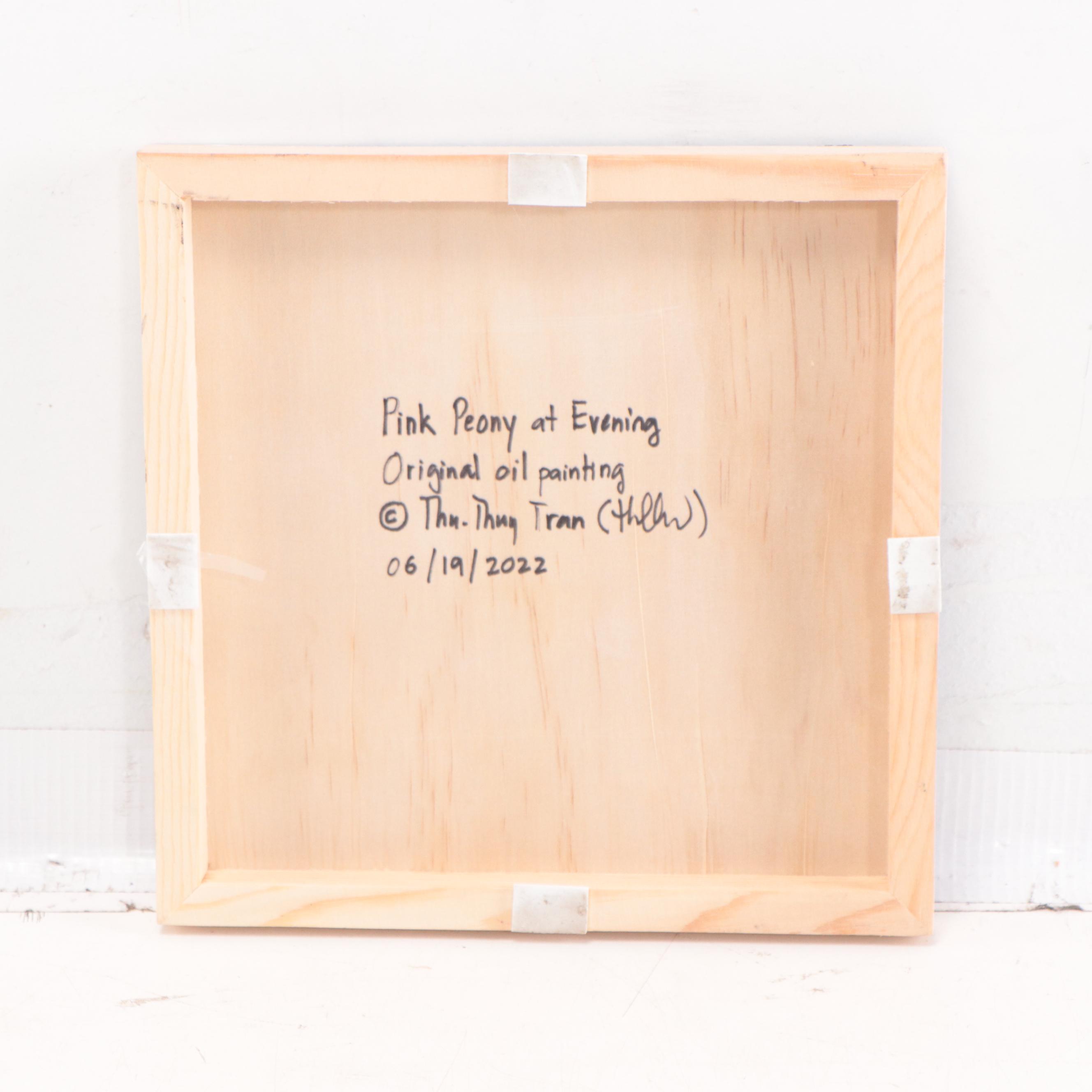 Thu-Thuy Tran Oil Painting "Pink Peony at Evening"