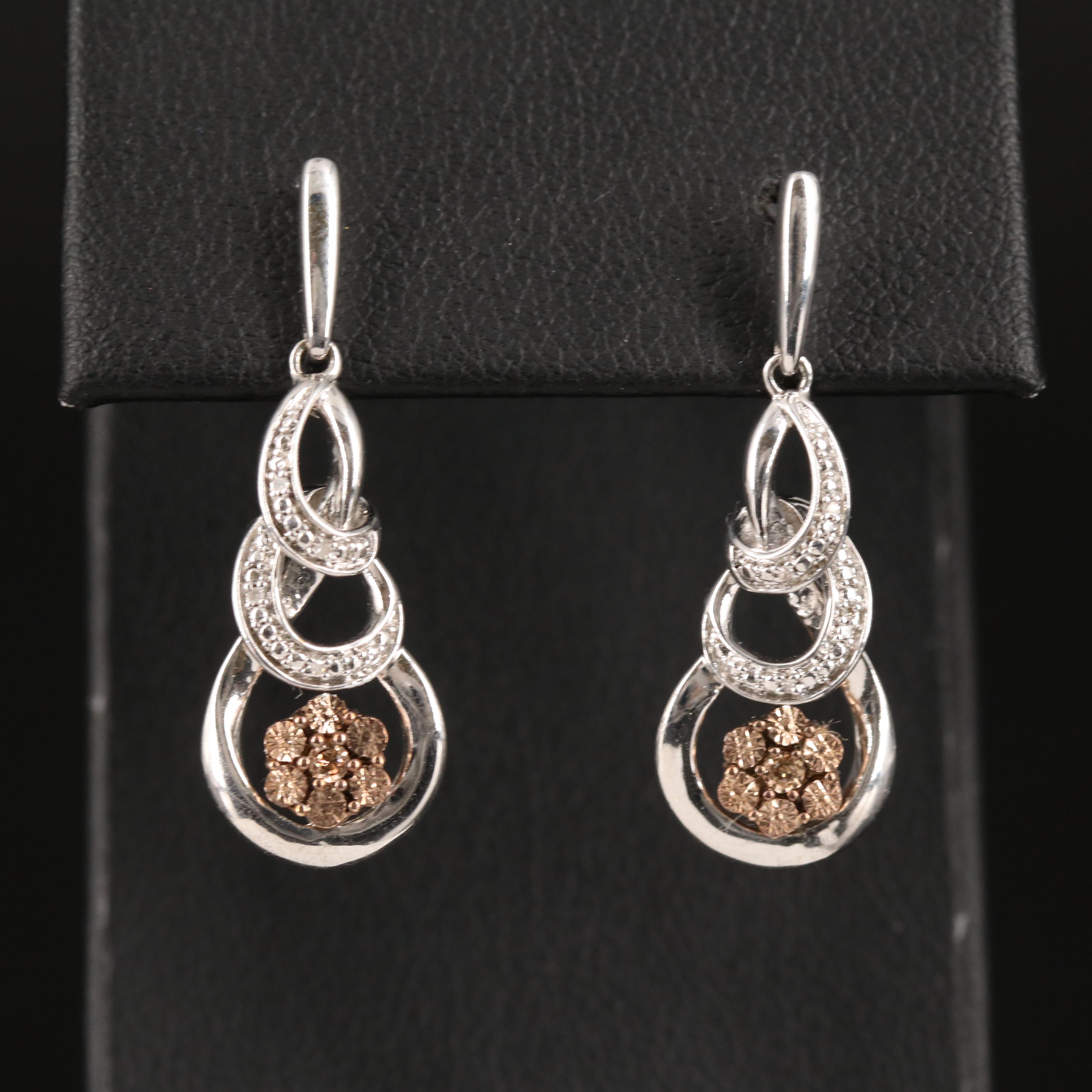 Diamond Drop Earrings in Sterling