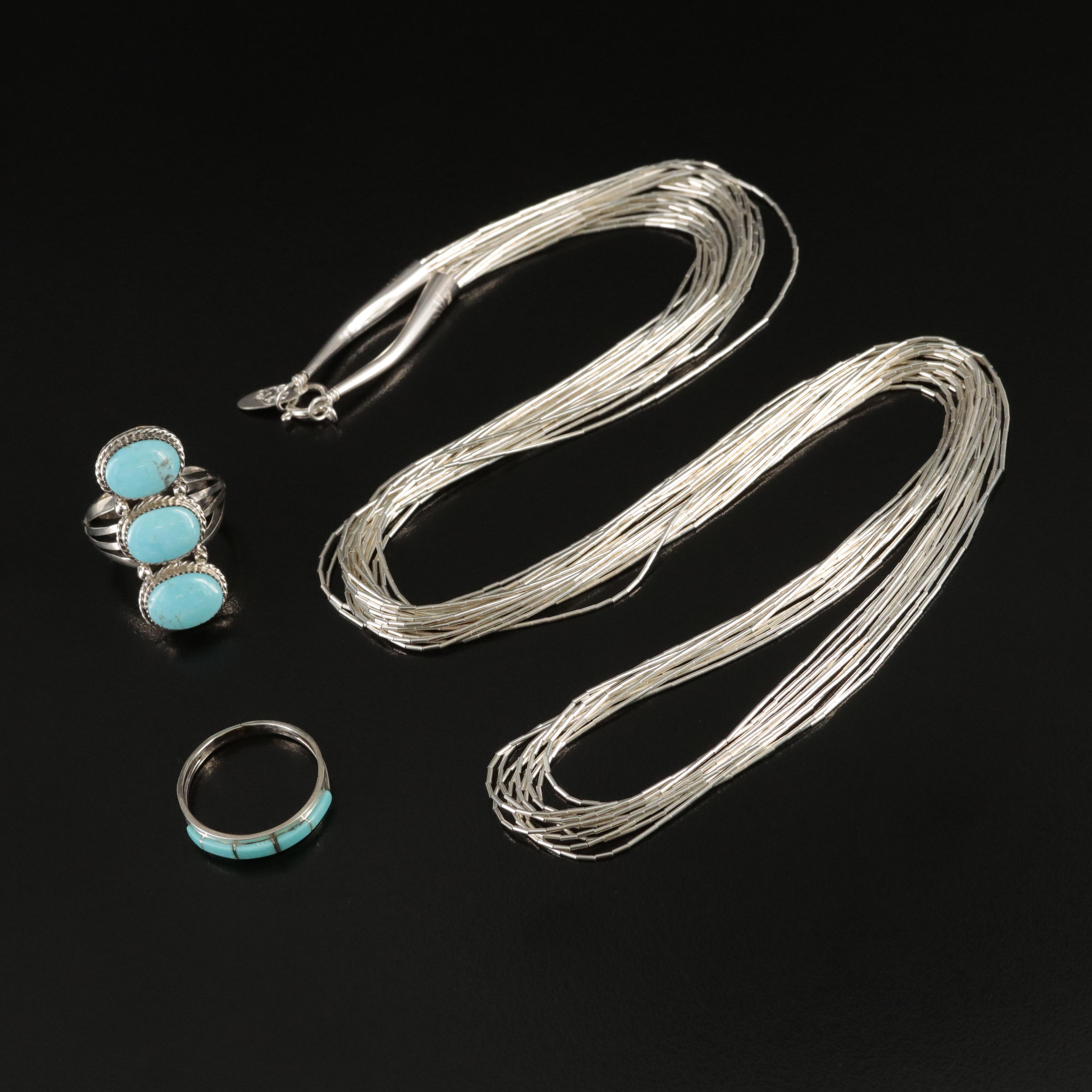 Southwestern and Running Bear Shop Jewelry Including Liquid Silver Necklace