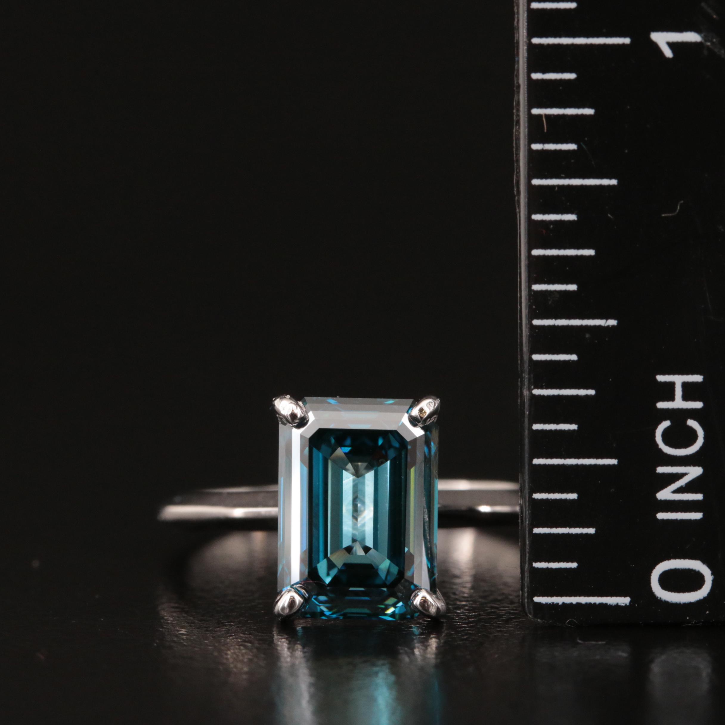 14K 3.05 CT Fancy Blue Diamond Solitaire Ring