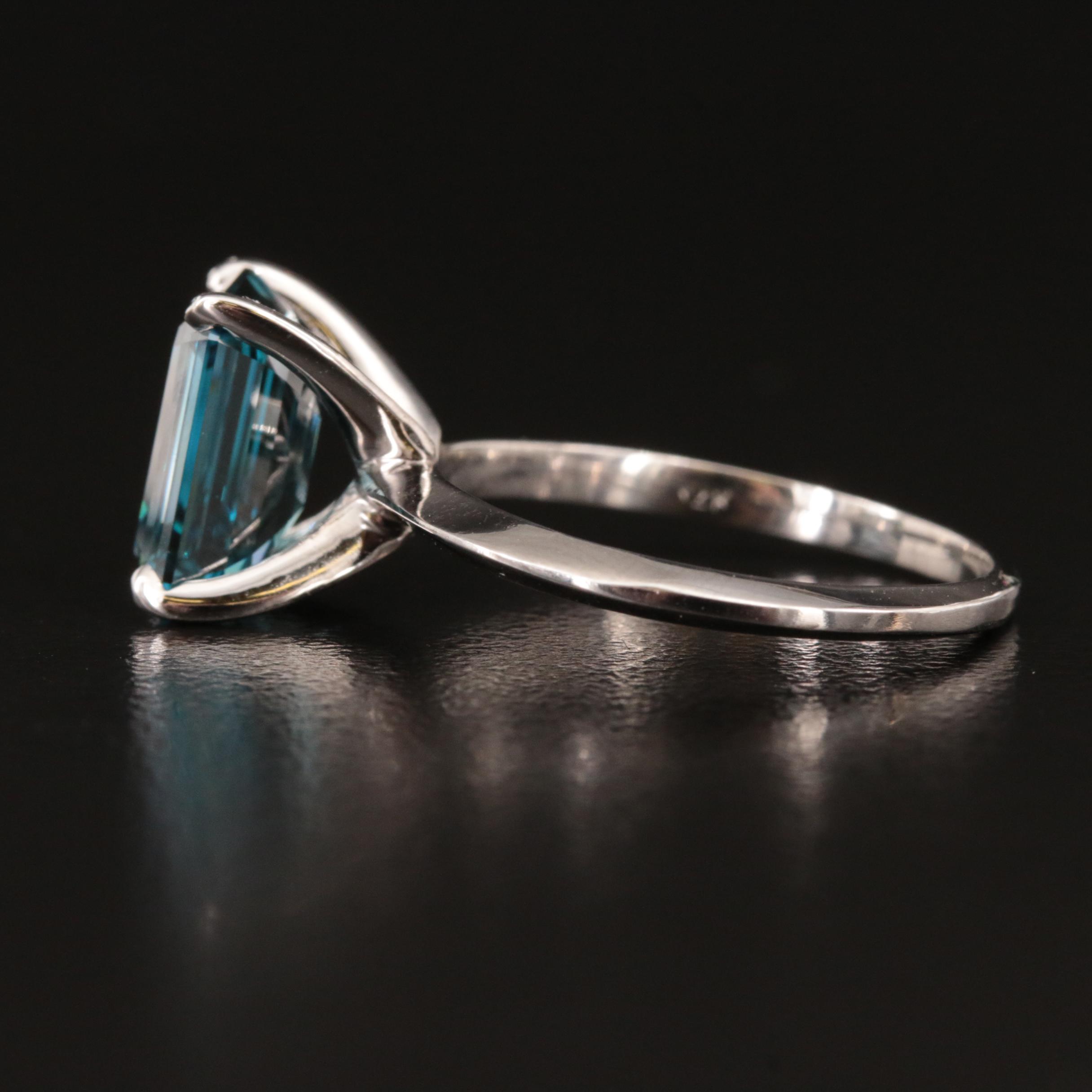 14K 3.05 CT Fancy Blue Diamond Solitaire Ring