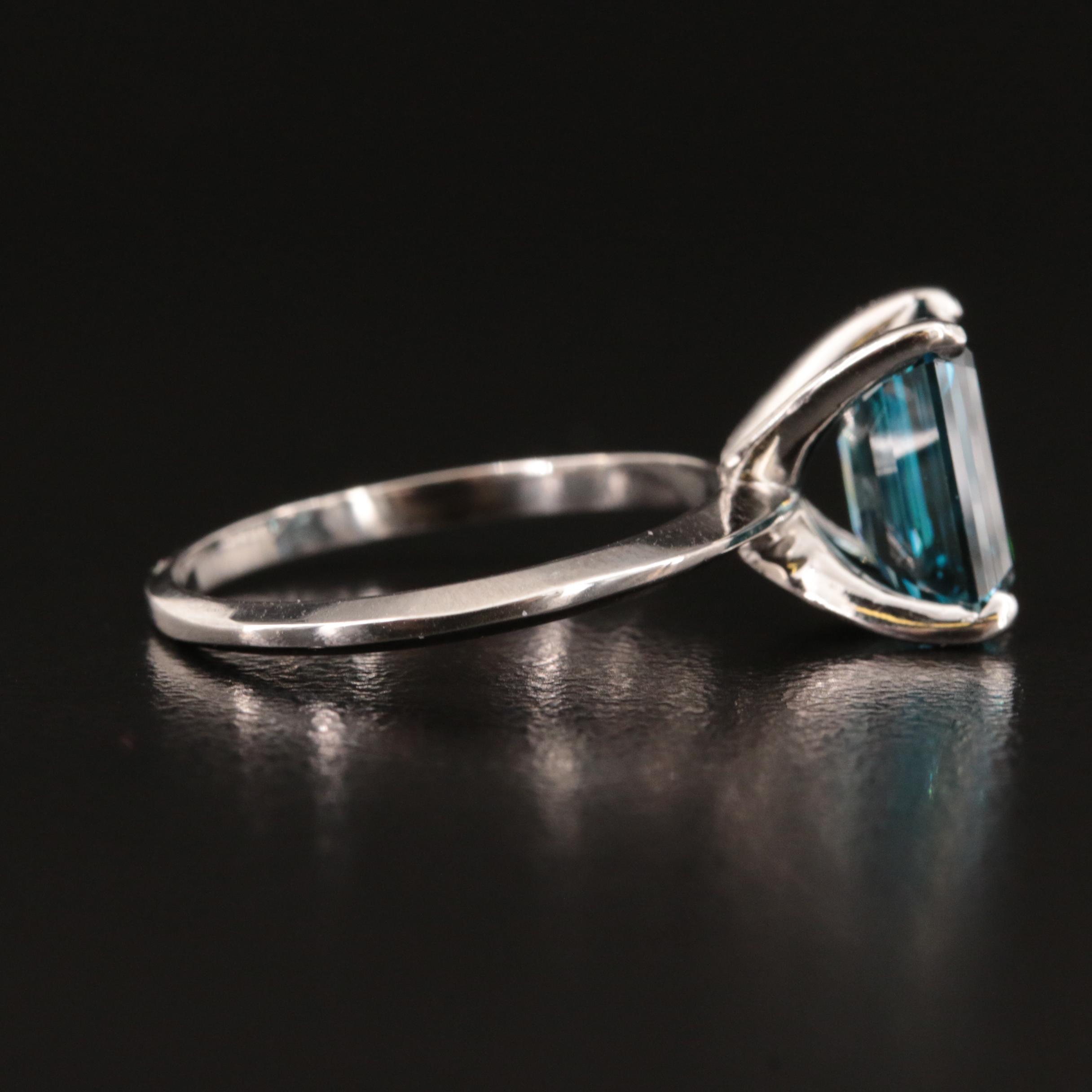 14K 3.05 CT Fancy Blue Diamond Solitaire Ring