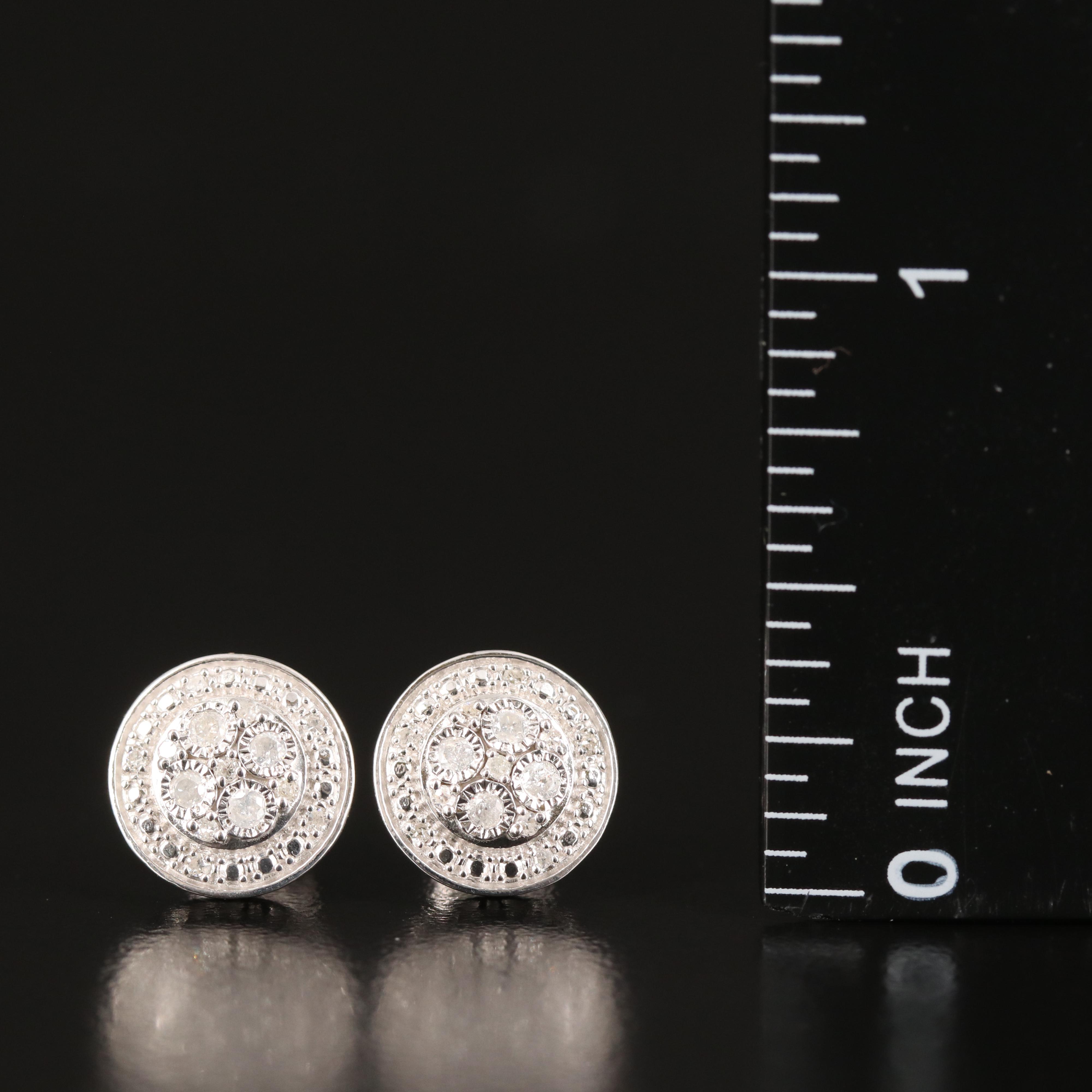 Diamond Stud Earrings in Sterling