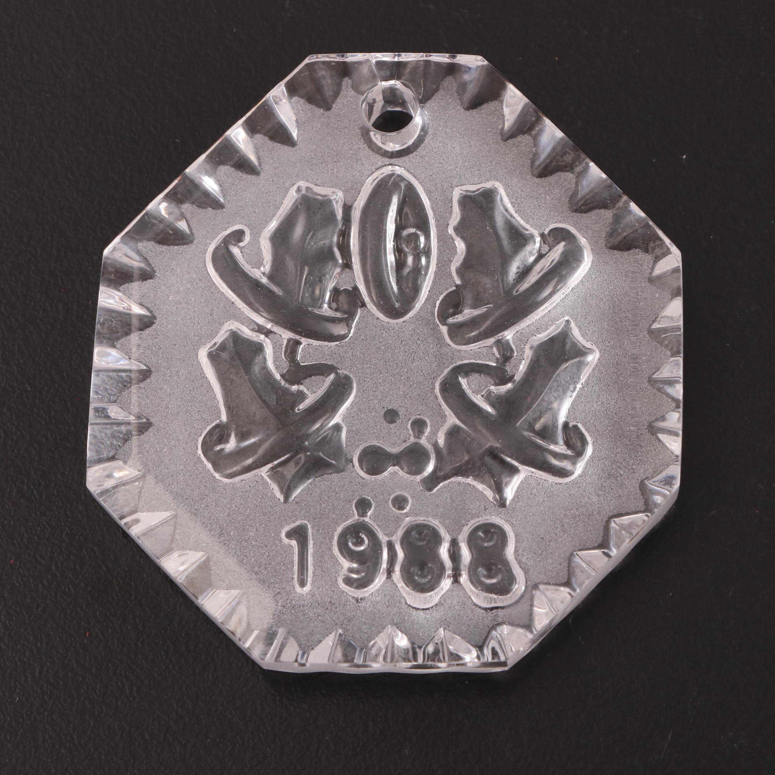 Waterford Crystal "Twelve Days of Christmas" Ornaments, Late 20th Century