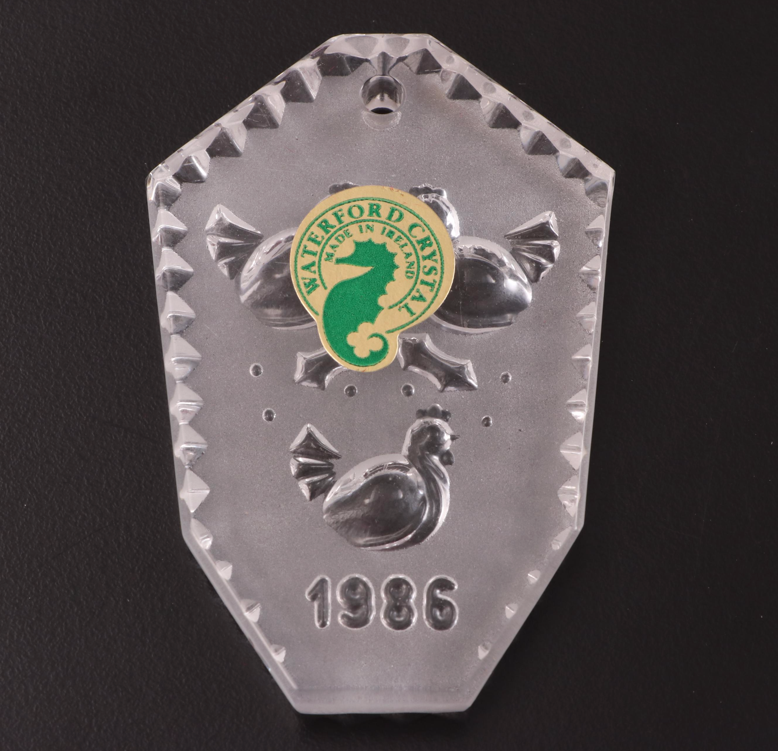 Waterford Crystal "Twelve Days of Christmas" Ornaments, Late 20th Century