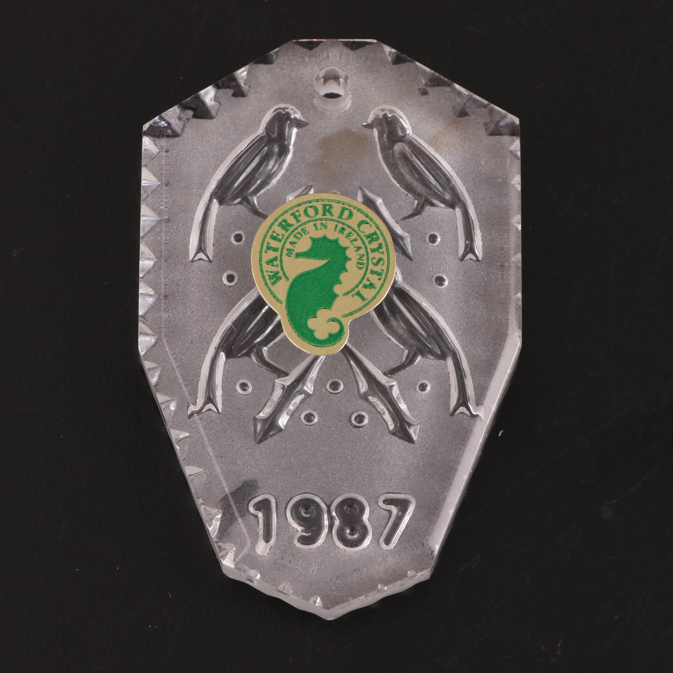 Waterford Crystal "Twelve Days of Christmas" Ornaments, Late 20th Century