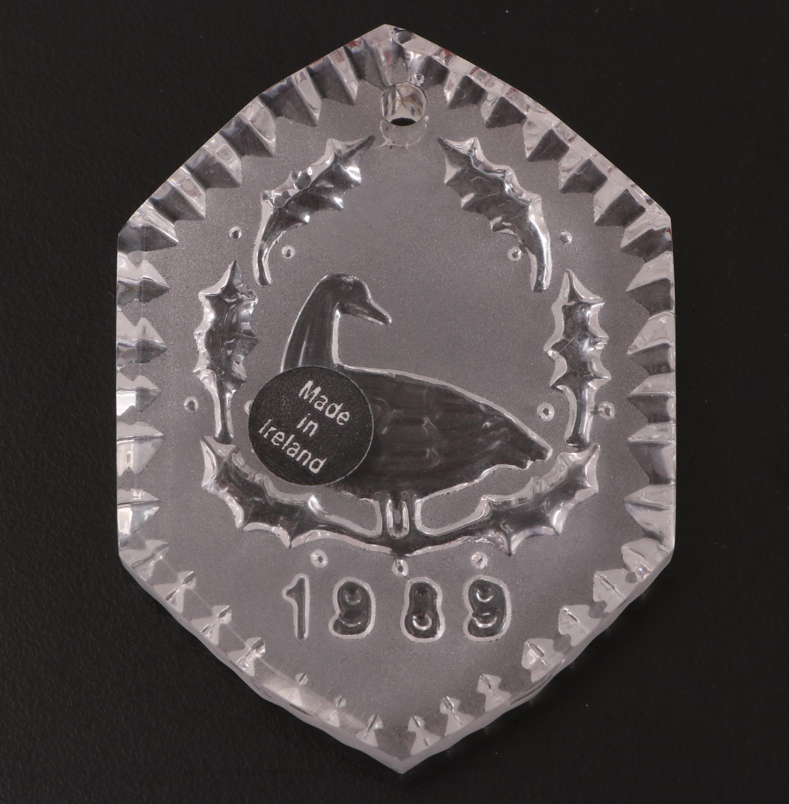 Waterford Crystal "Twelve Days of Christmas" Ornaments, Late 20th Century