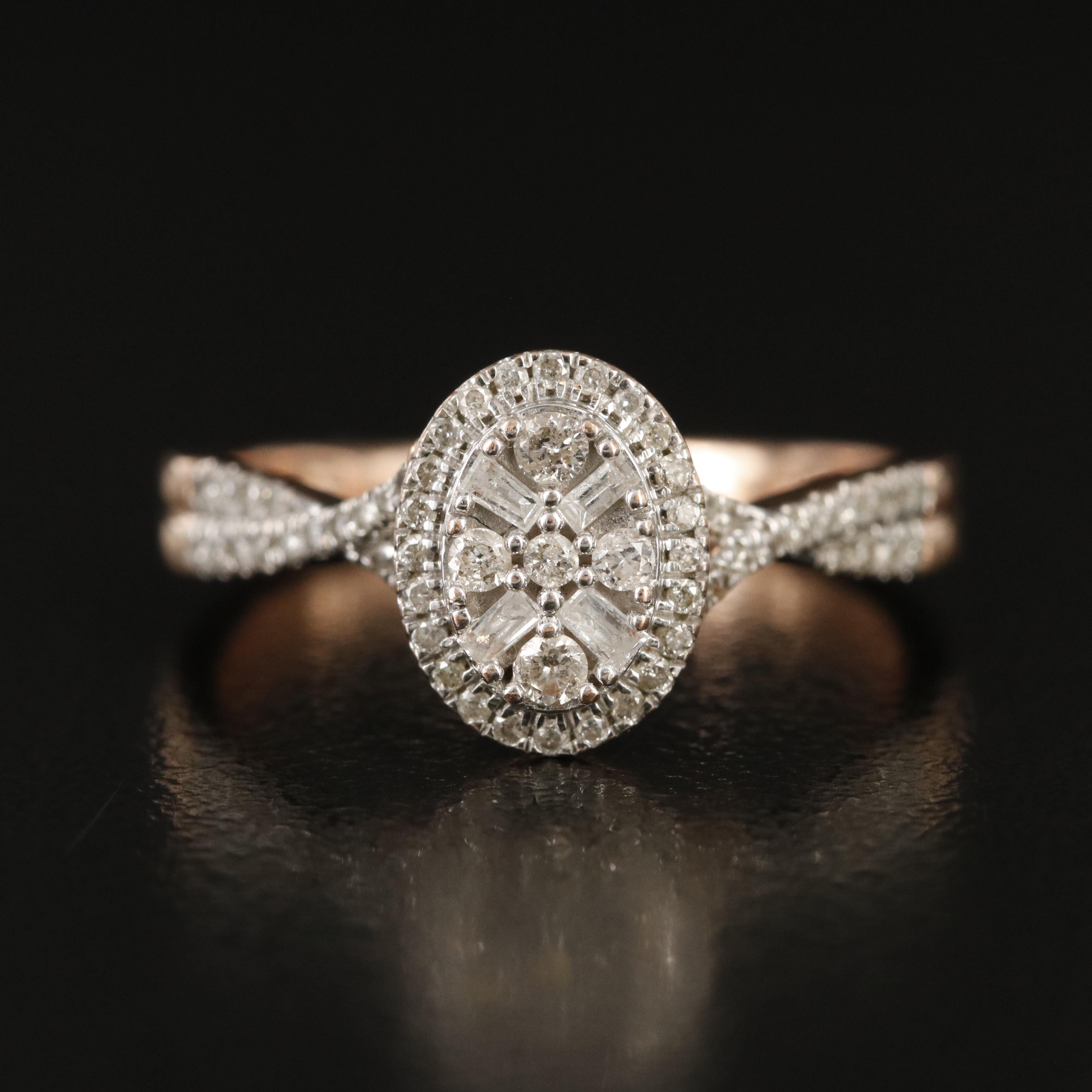 10K Rose Gold 0.27 CTW Diamond Ring