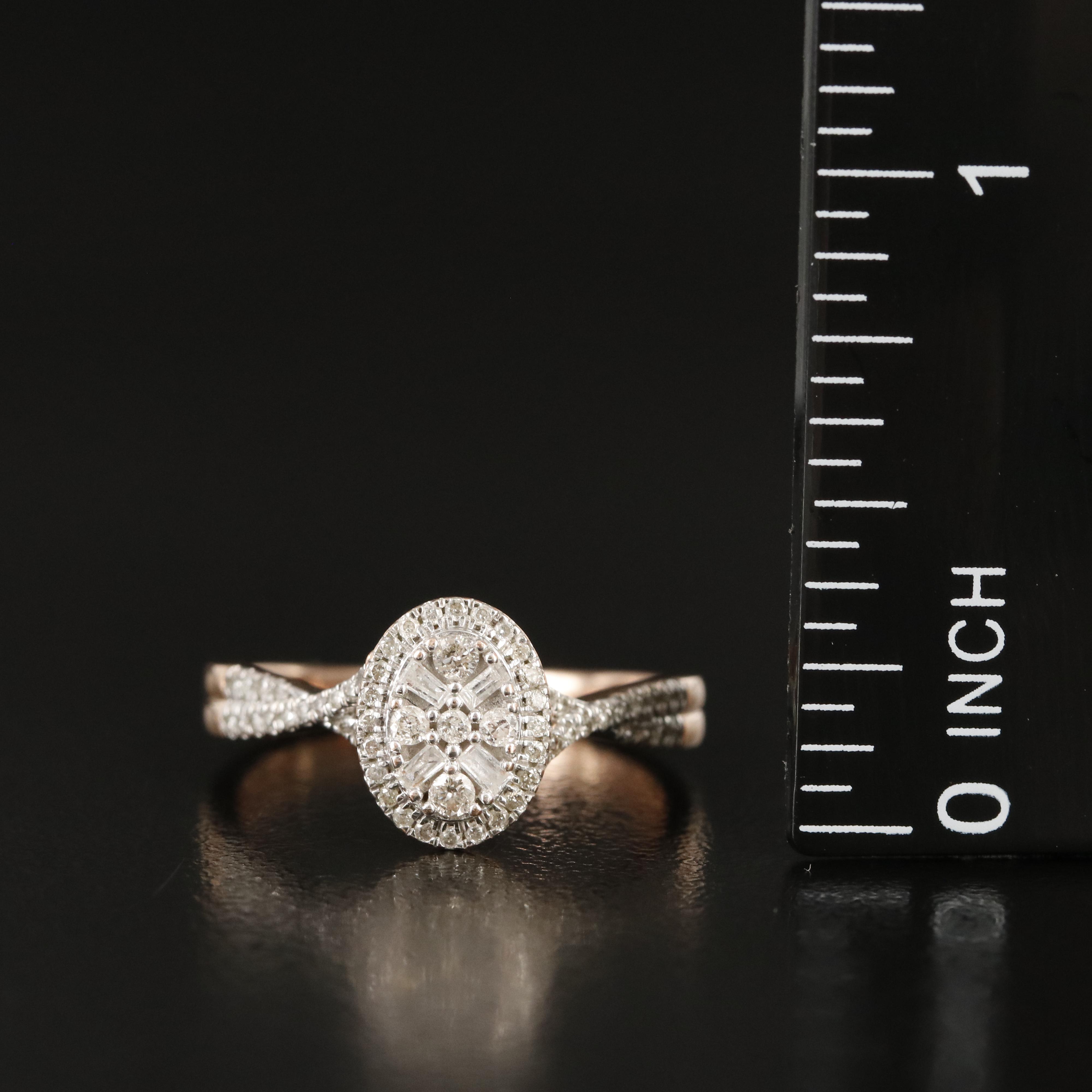 10K Rose Gold 0.27 CTW Diamond Ring