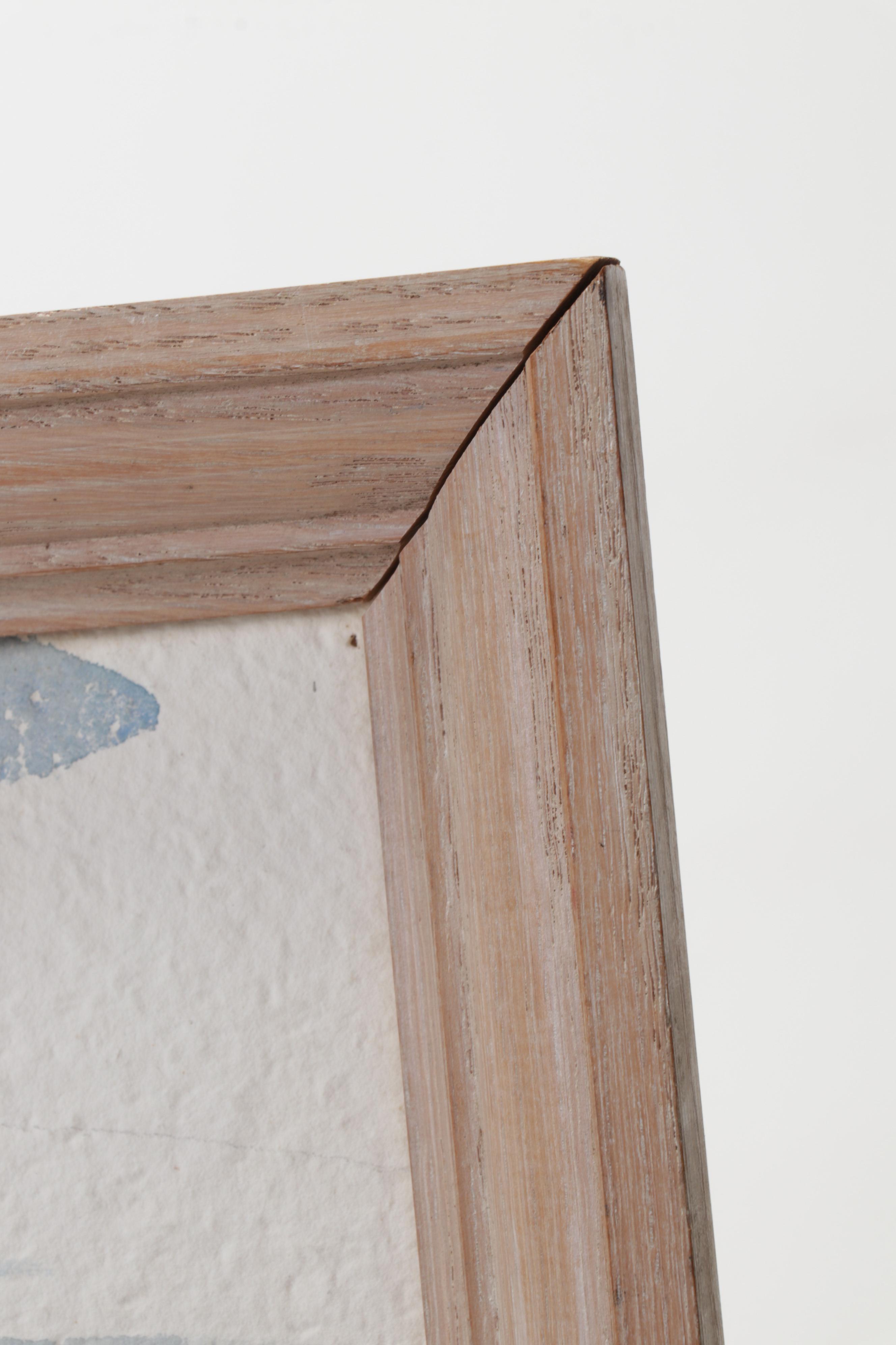 Martha E. Smith Folk Art Watercolor Painting of Clotheslines, 1958