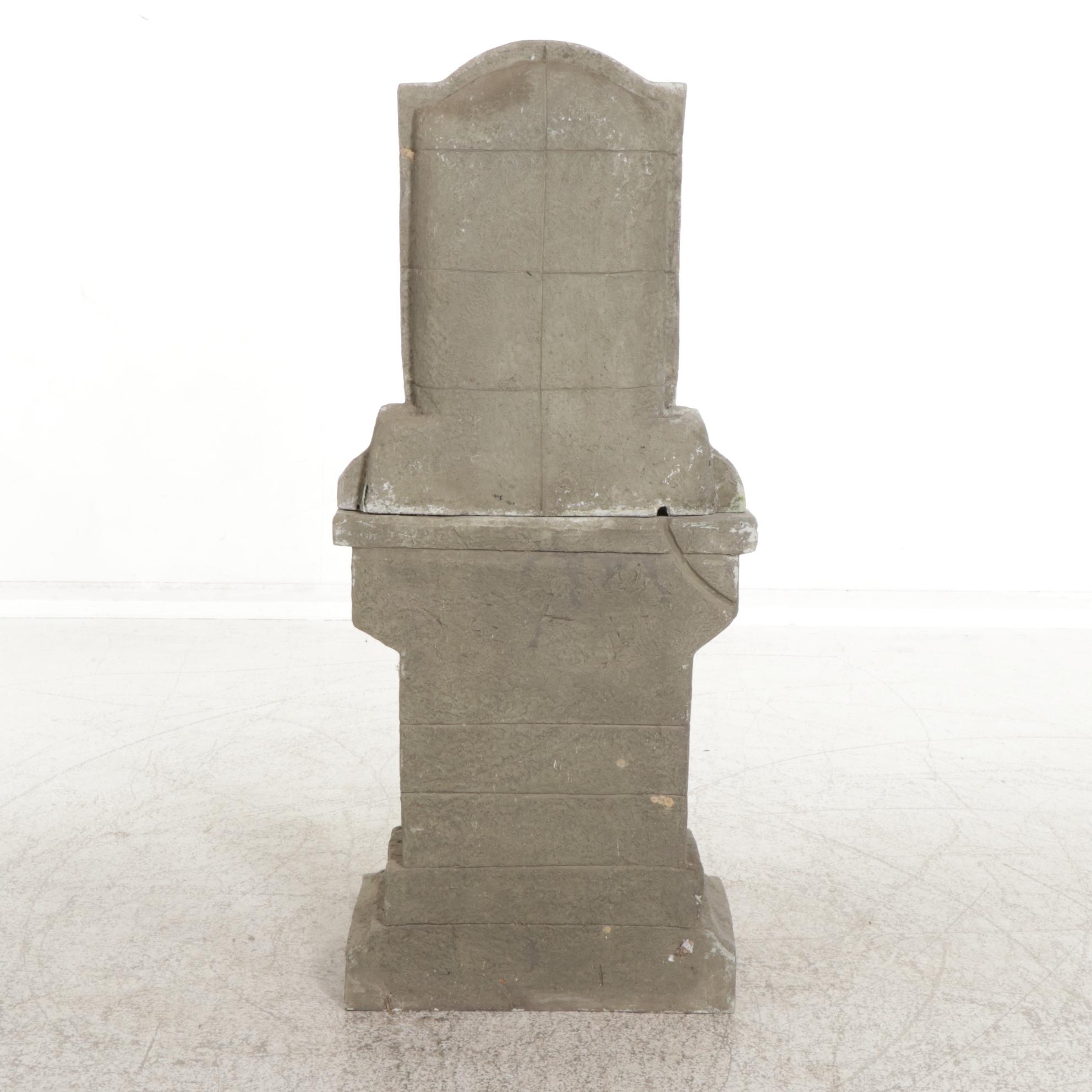 Faux Stone Patio Lion Head Fountain with Concrete Planter