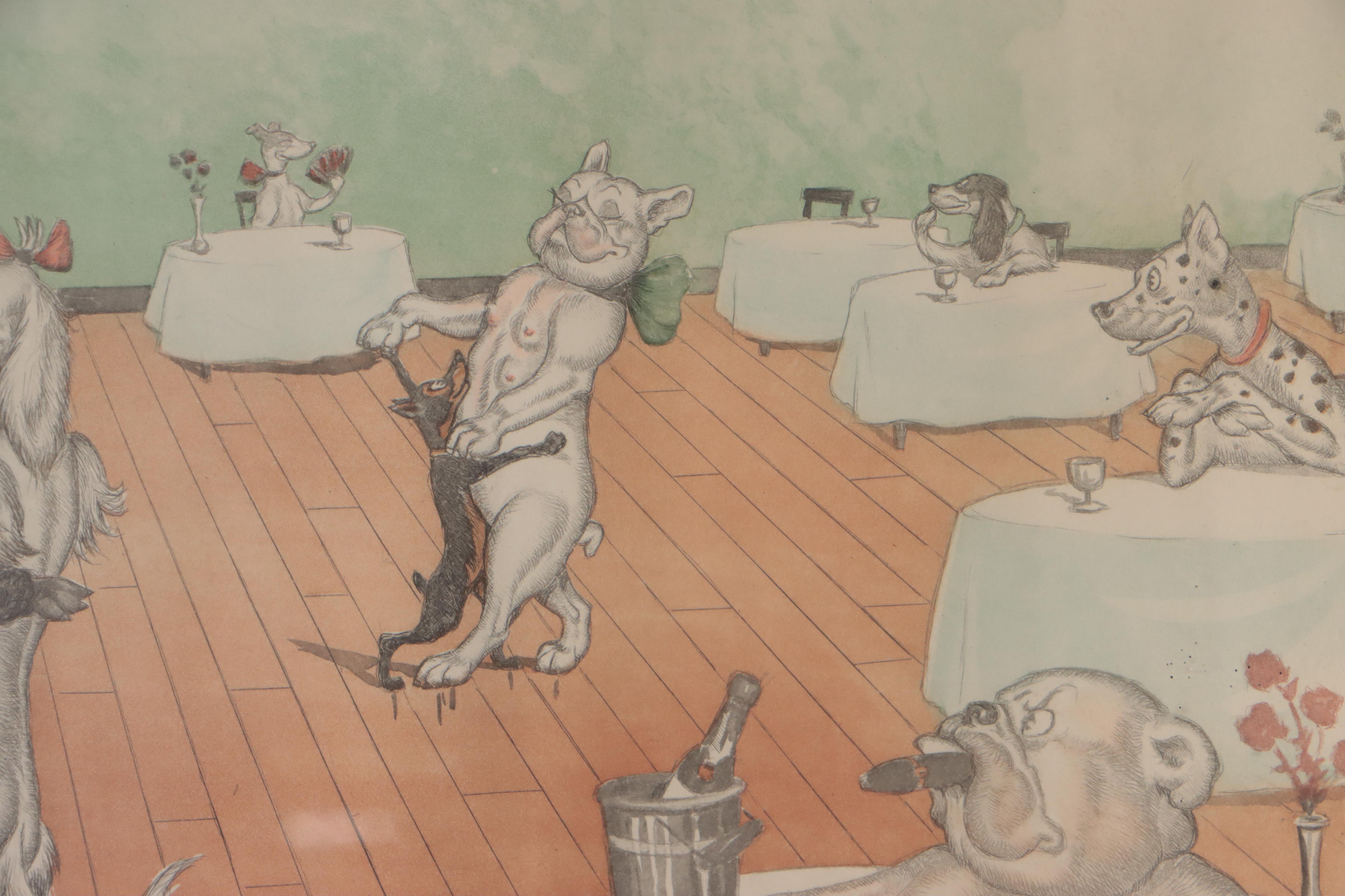 Boris O'Klein Etching "Ballroom Dancing"