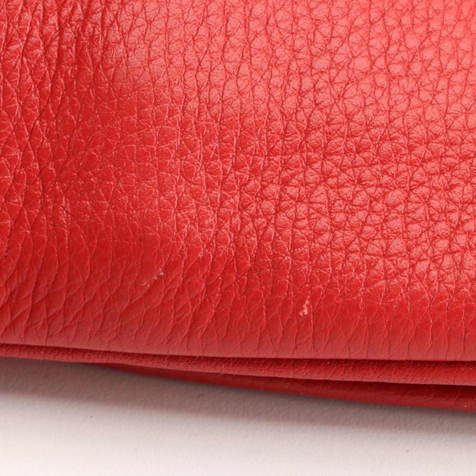 Prada Vitello Daino Crossbody in Red Grained Leather