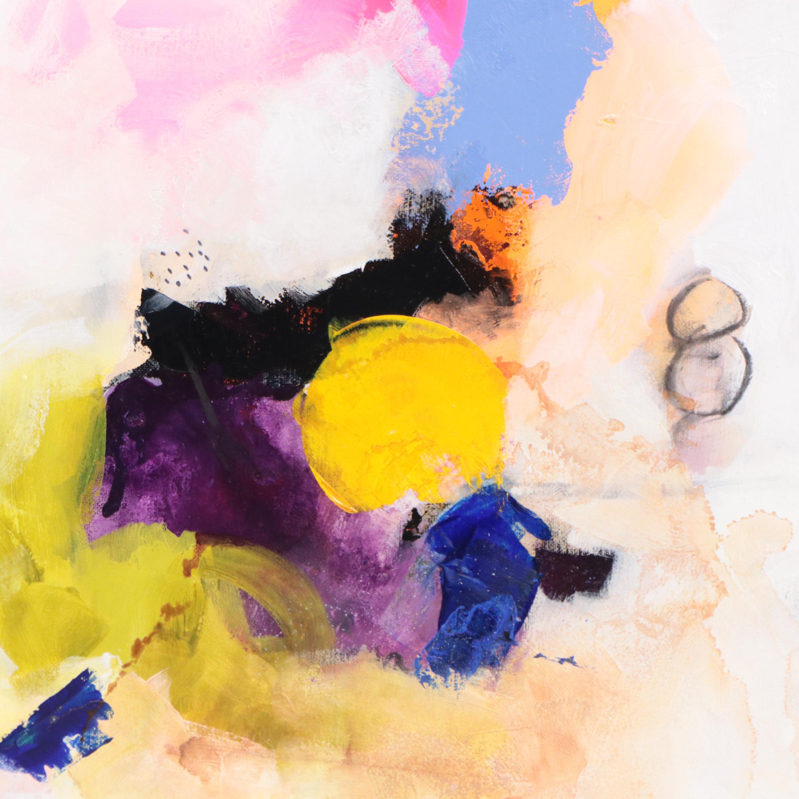 Milagros Pongo Abstract Mixed Media Painting "Etro III" 21st Century