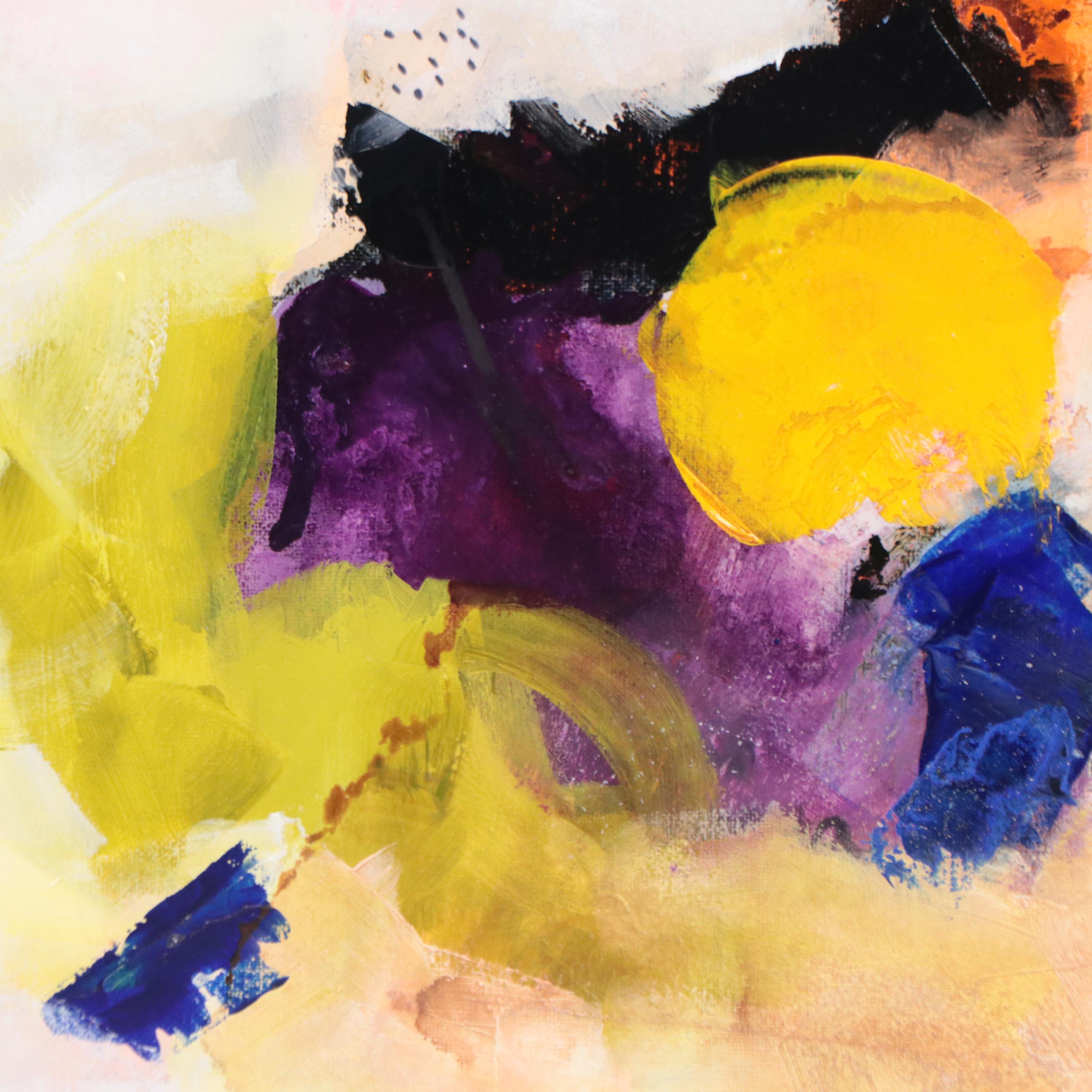 Milagros Pongo Abstract Mixed Media Painting "Etro III" 21st Century