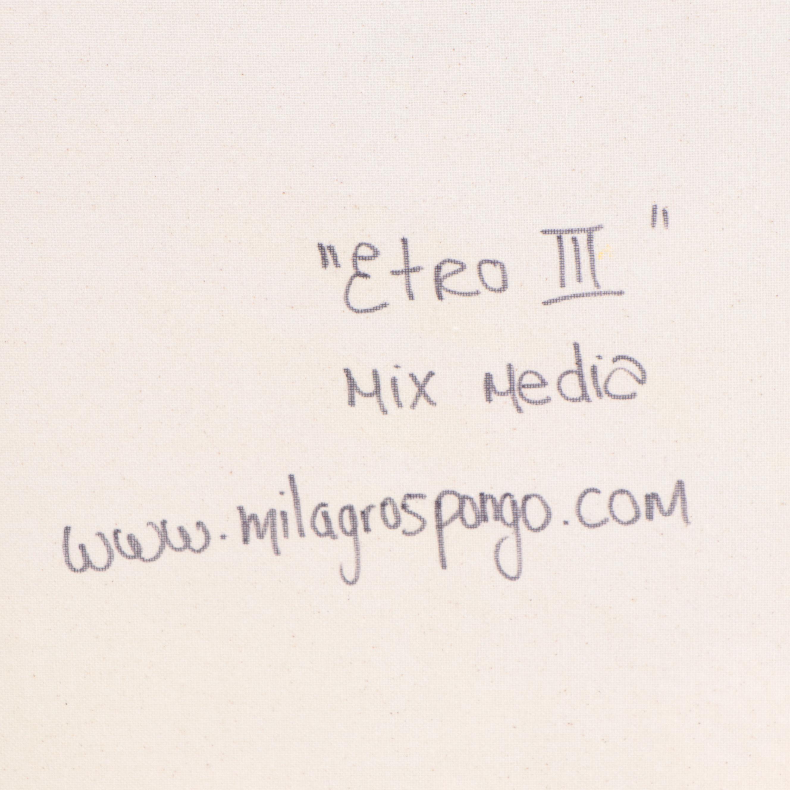 Milagros Pongo Abstract Mixed Media Painting "Etro III" 21st Century