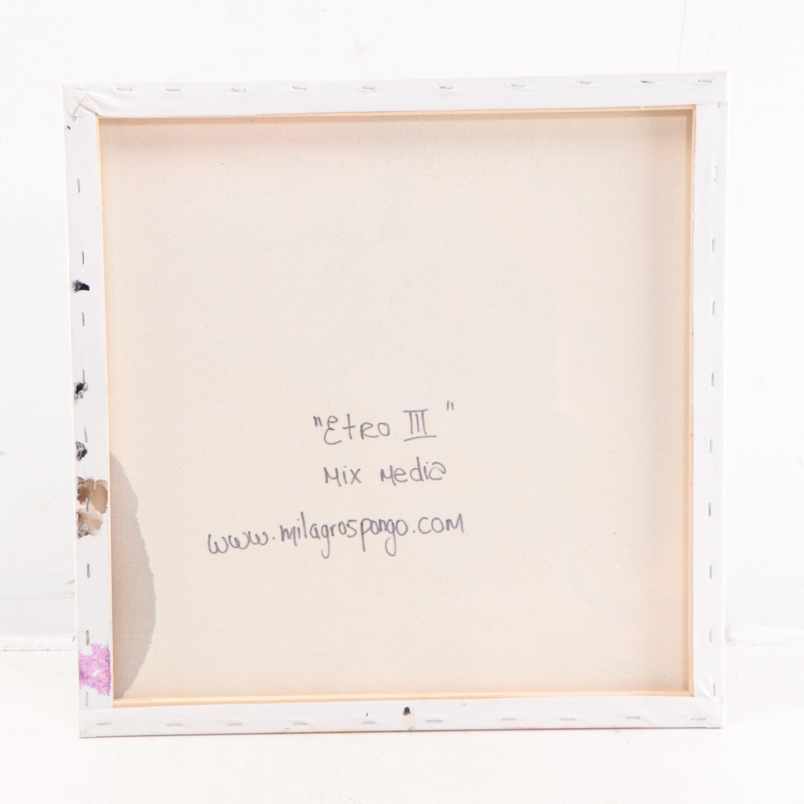 Milagros Pongo Abstract Mixed Media Painting "Etro III" 21st Century