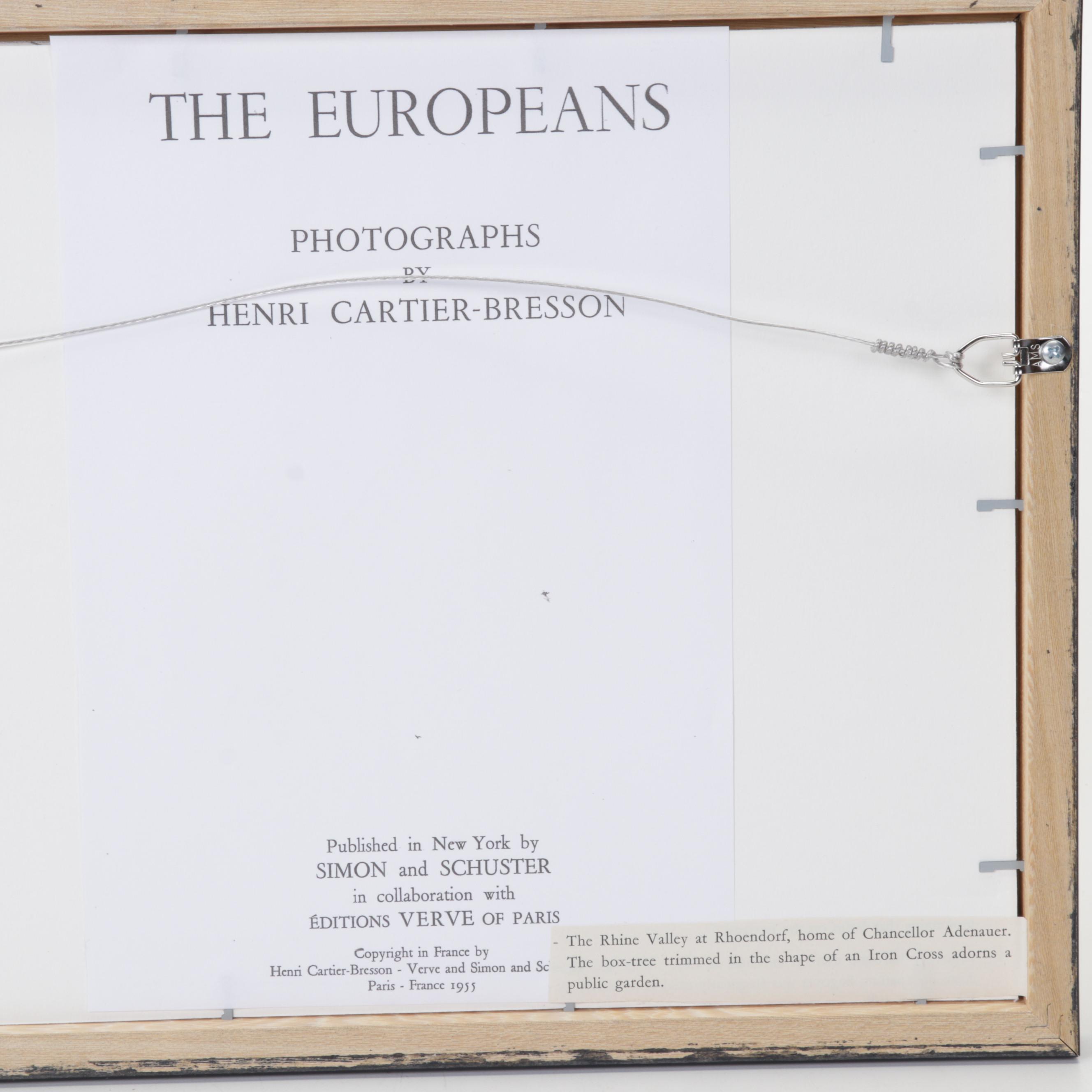 Henri Cartier-Bresson Rhine Valley Rotogravure From "The Europeans," 1955