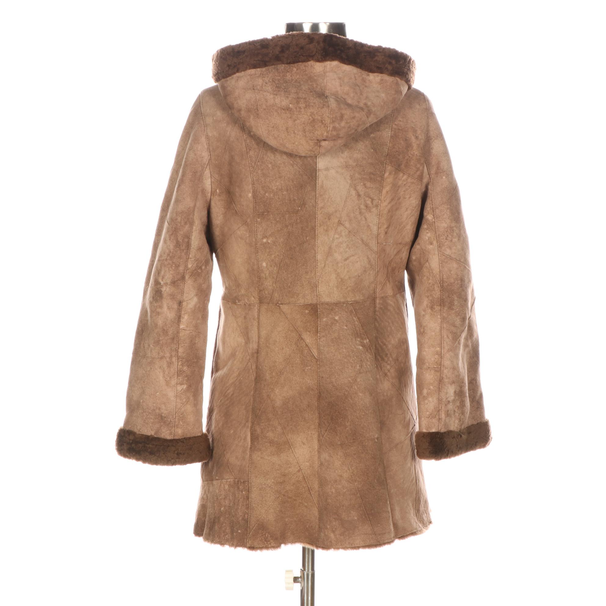 Balmain Hooded Shearling Coat