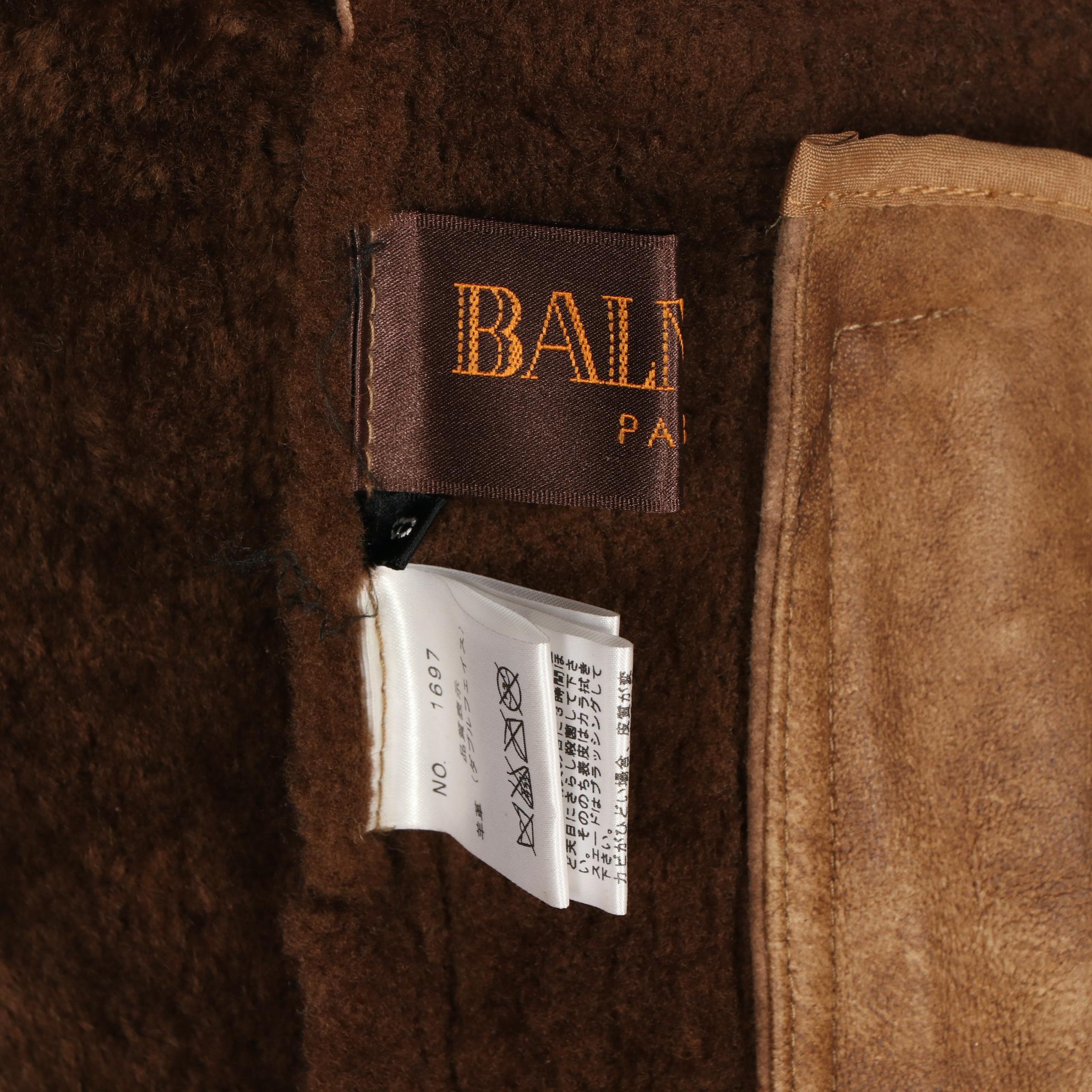 Balmain Hooded Shearling Coat