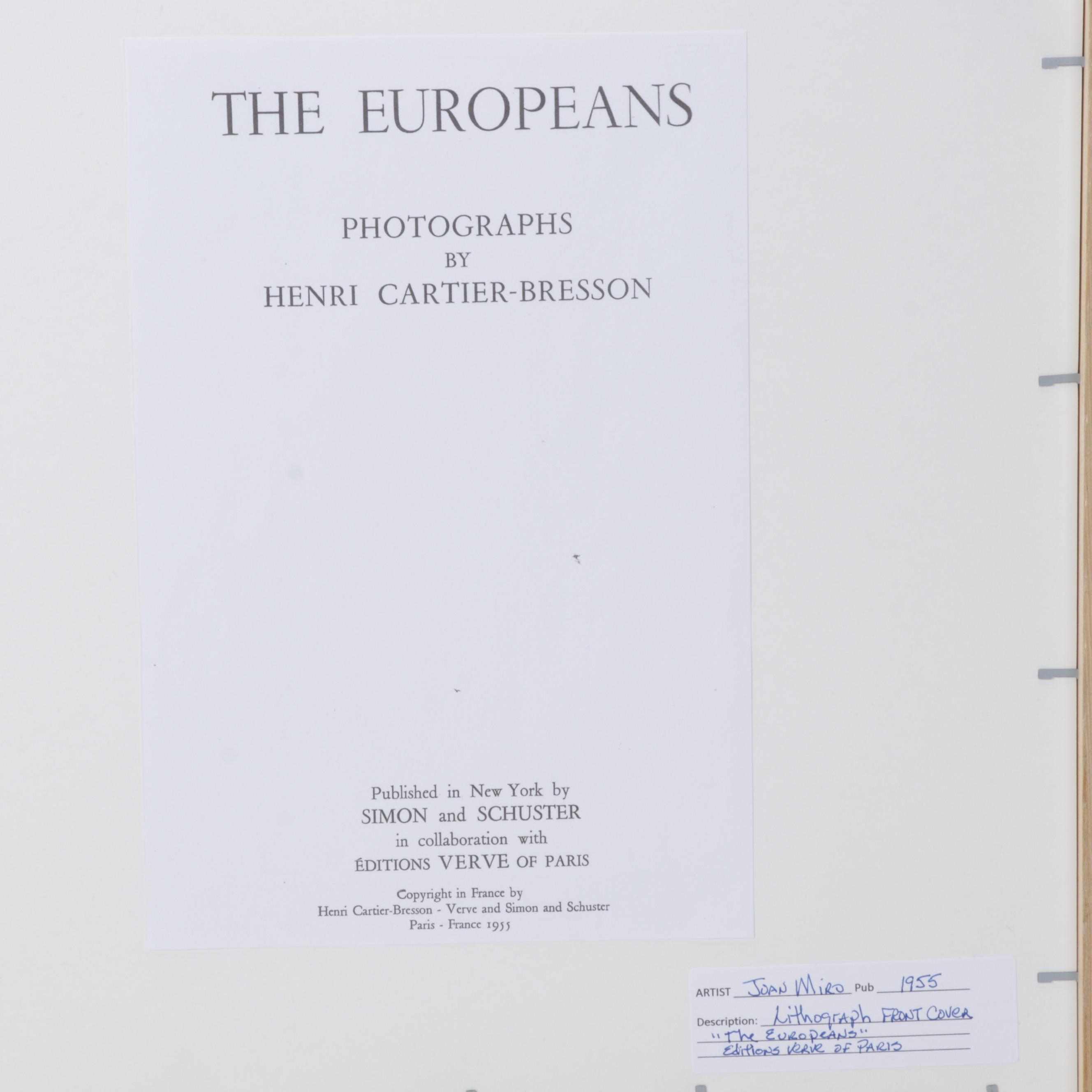 Joan Miró Color Lithograph for Henri Cartier-Bresson's "The Europeans," 1955