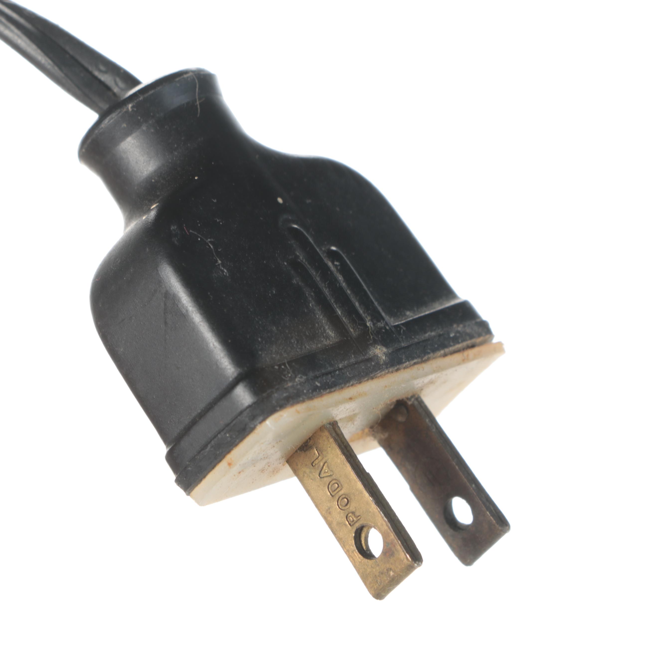 Red and Ivory Ceramic and Metal Table Lamp, Mid to Late 20th Century