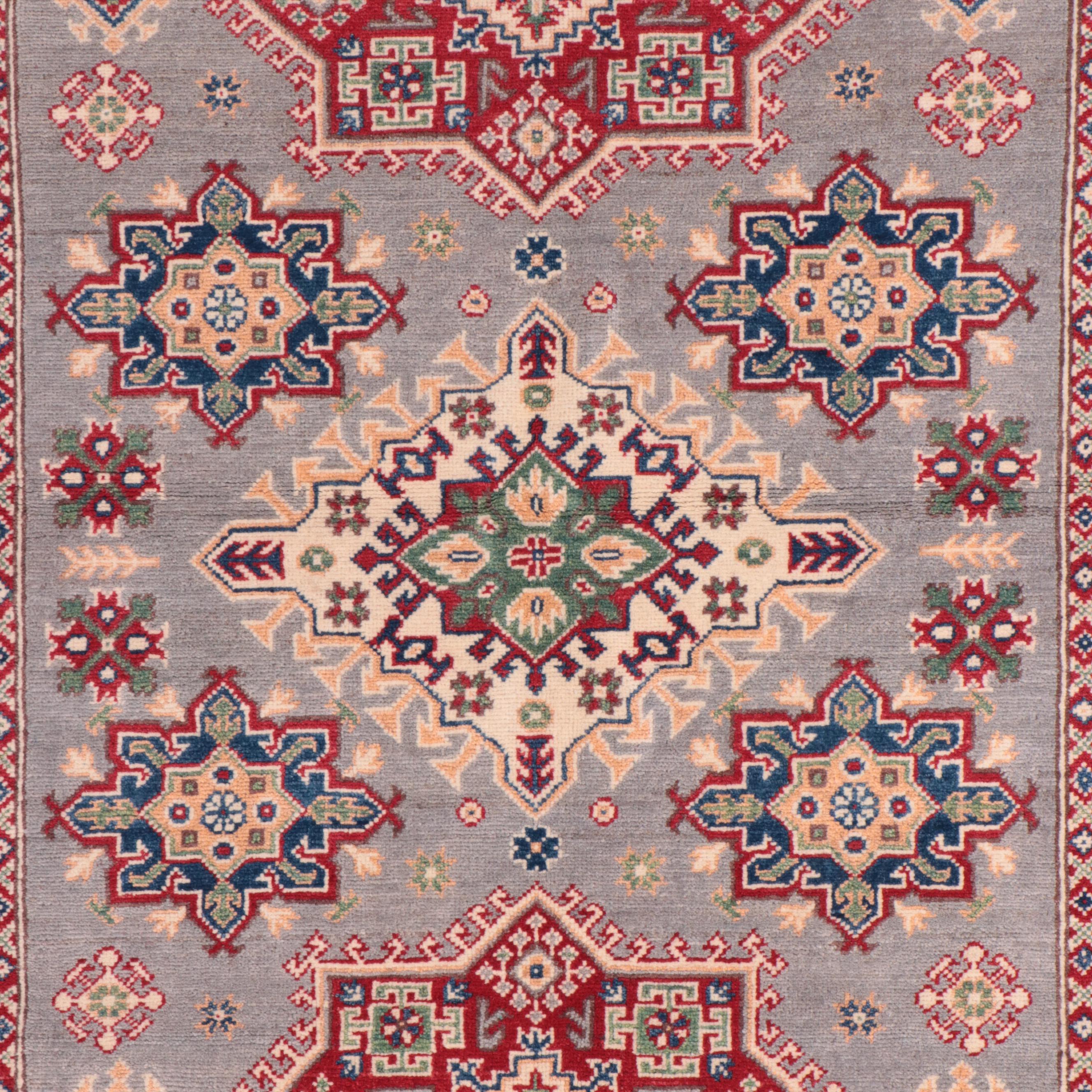 4'11 x 6'8 Hand-Knotted Afghan Kazak Area Rug