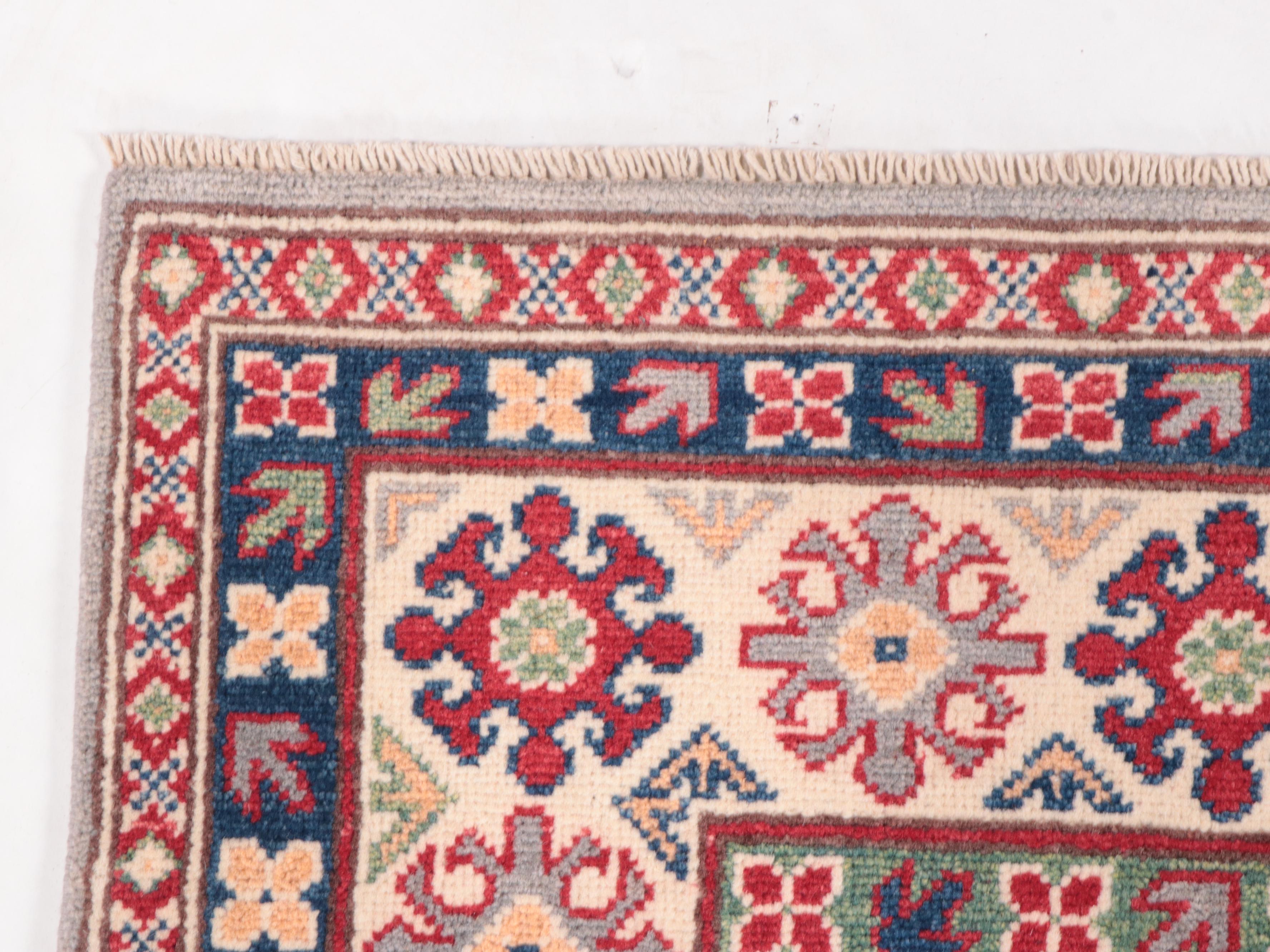 4'11 x 6'8 Hand-Knotted Afghan Kazak Area Rug
