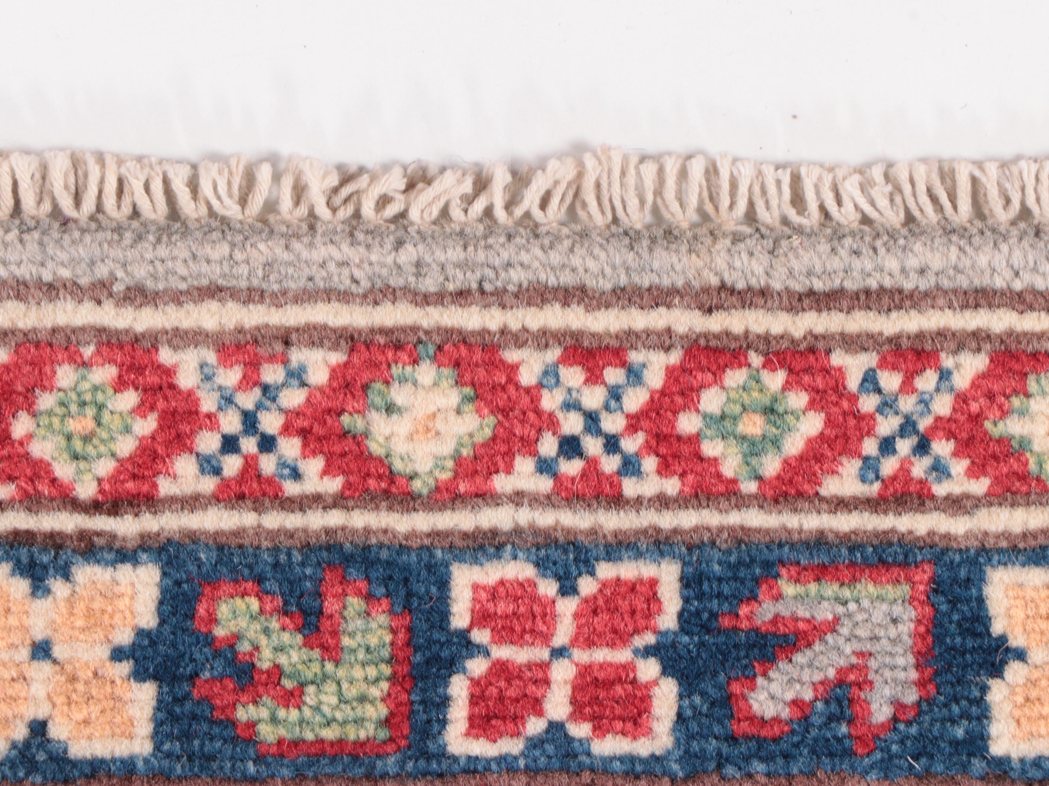 4'11 x 6'8 Hand-Knotted Afghan Kazak Area Rug