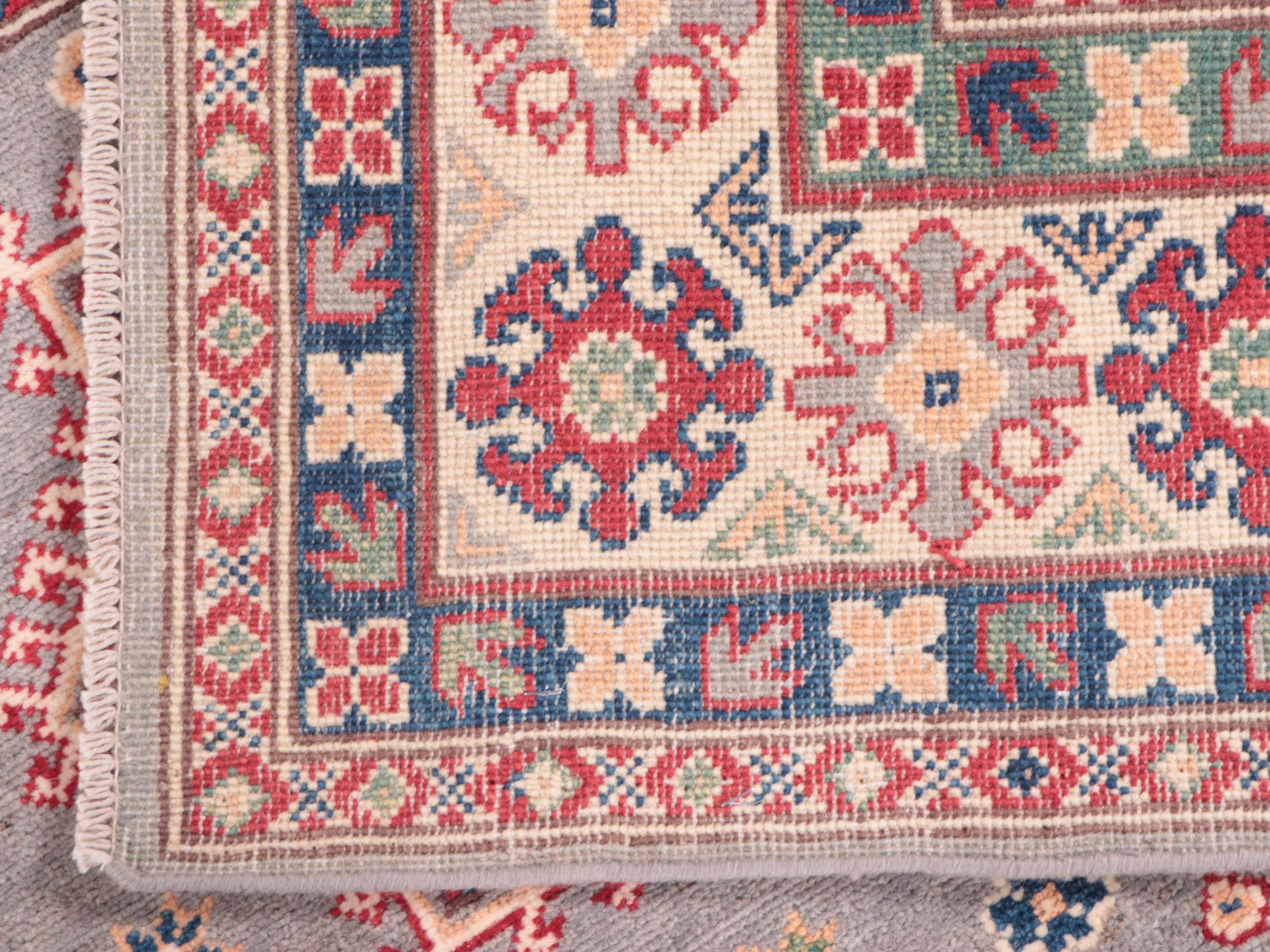 4'11 x 6'8 Hand-Knotted Afghan Kazak Area Rug