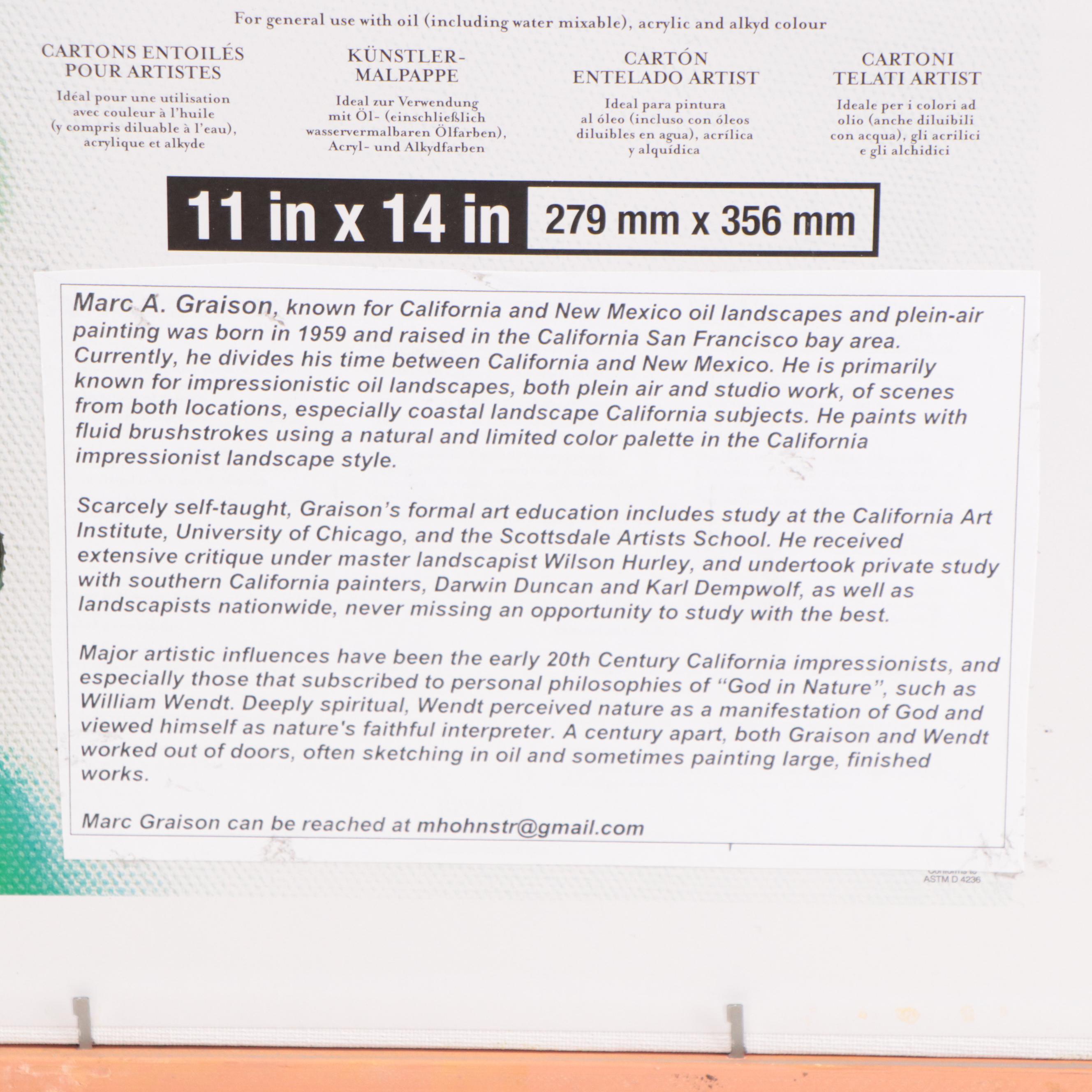 Marc A. Graison Oil Painting "Sunset Seascape," 2023