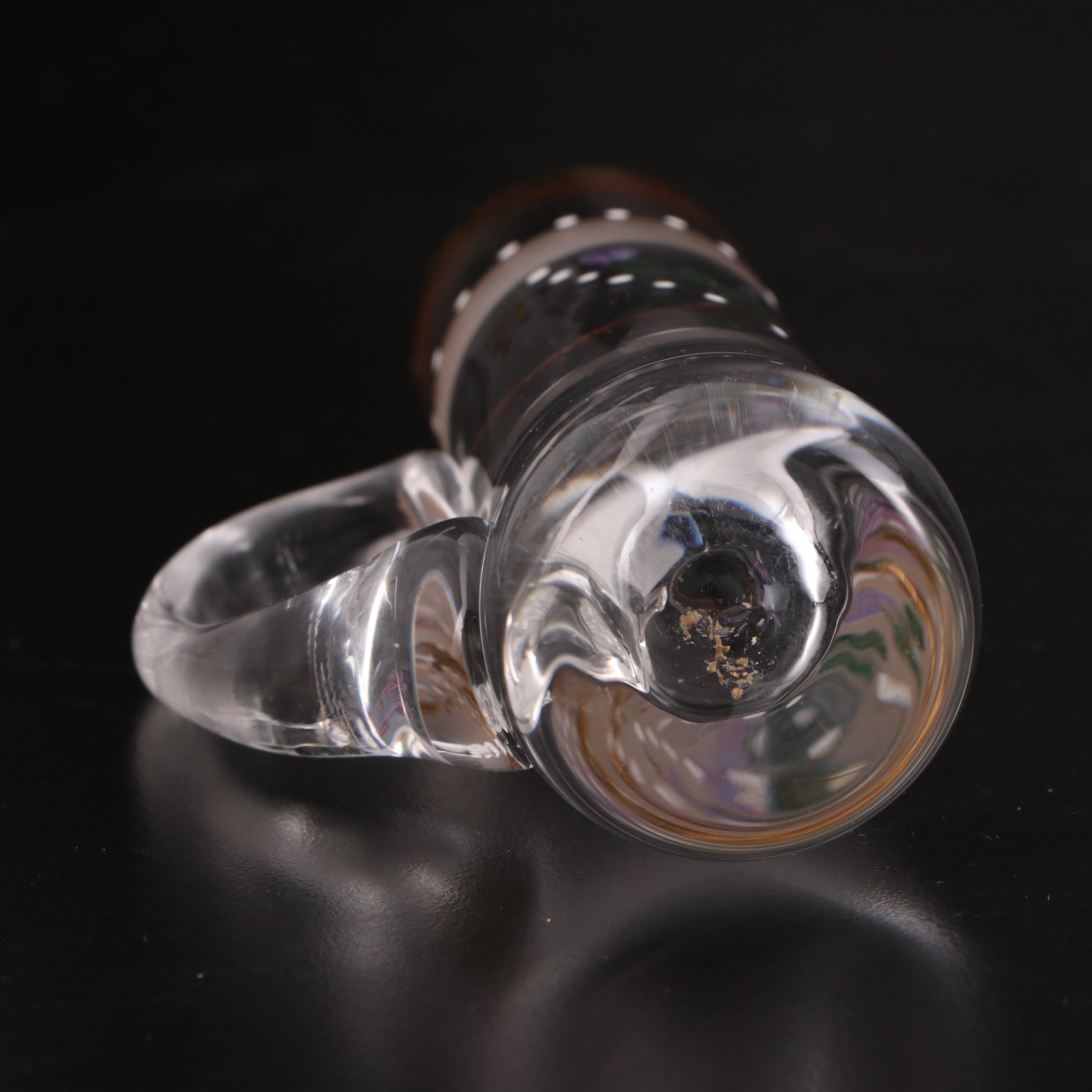 Hand-Painted Glass Flutes with Painted Creamer and Shot Glass