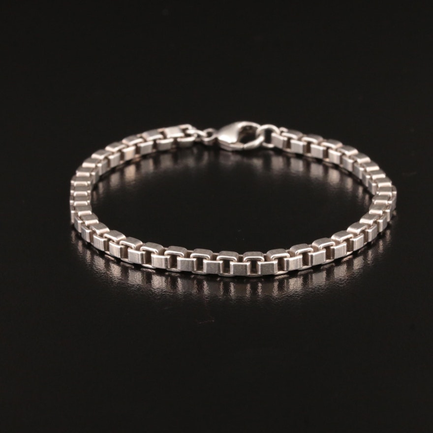 Tiffany & Co. "Venetian" Sterling Box Chain Bracelet