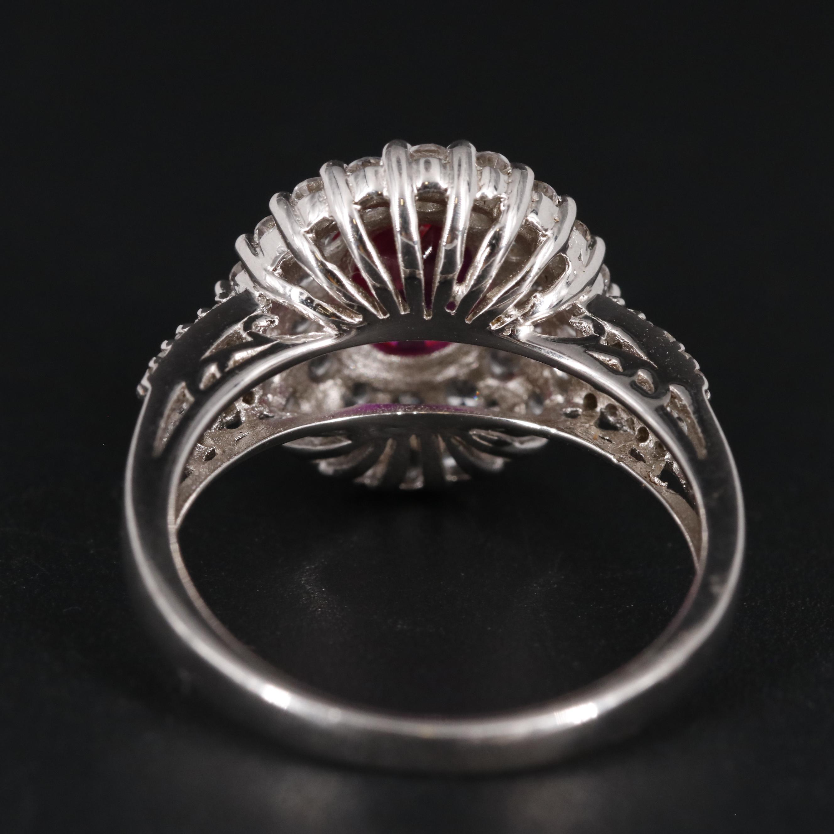 Sterling Ruby and Sapphire Halo Ring